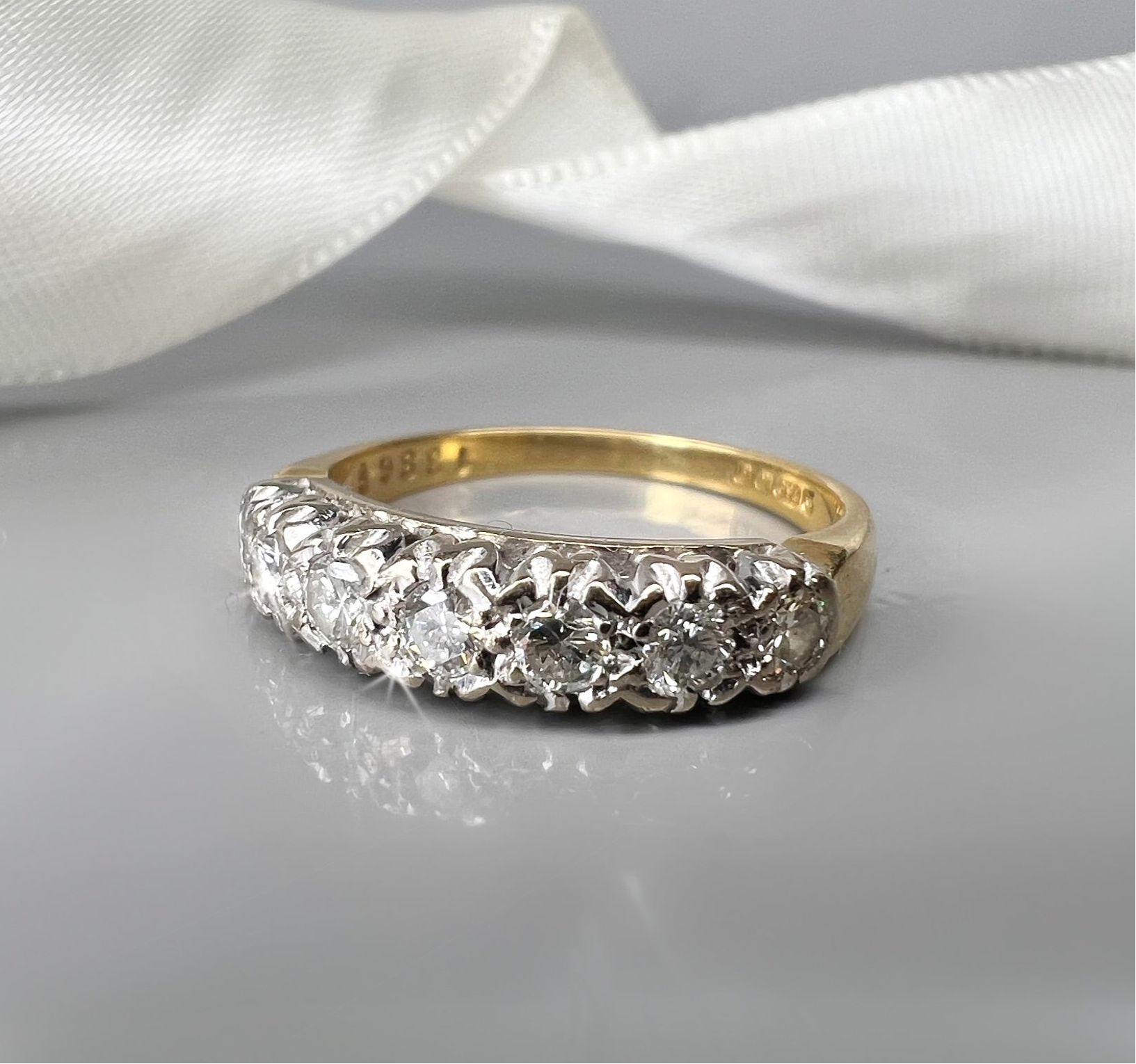 Vintage 7 Stone Diamond Half Eternity Ring