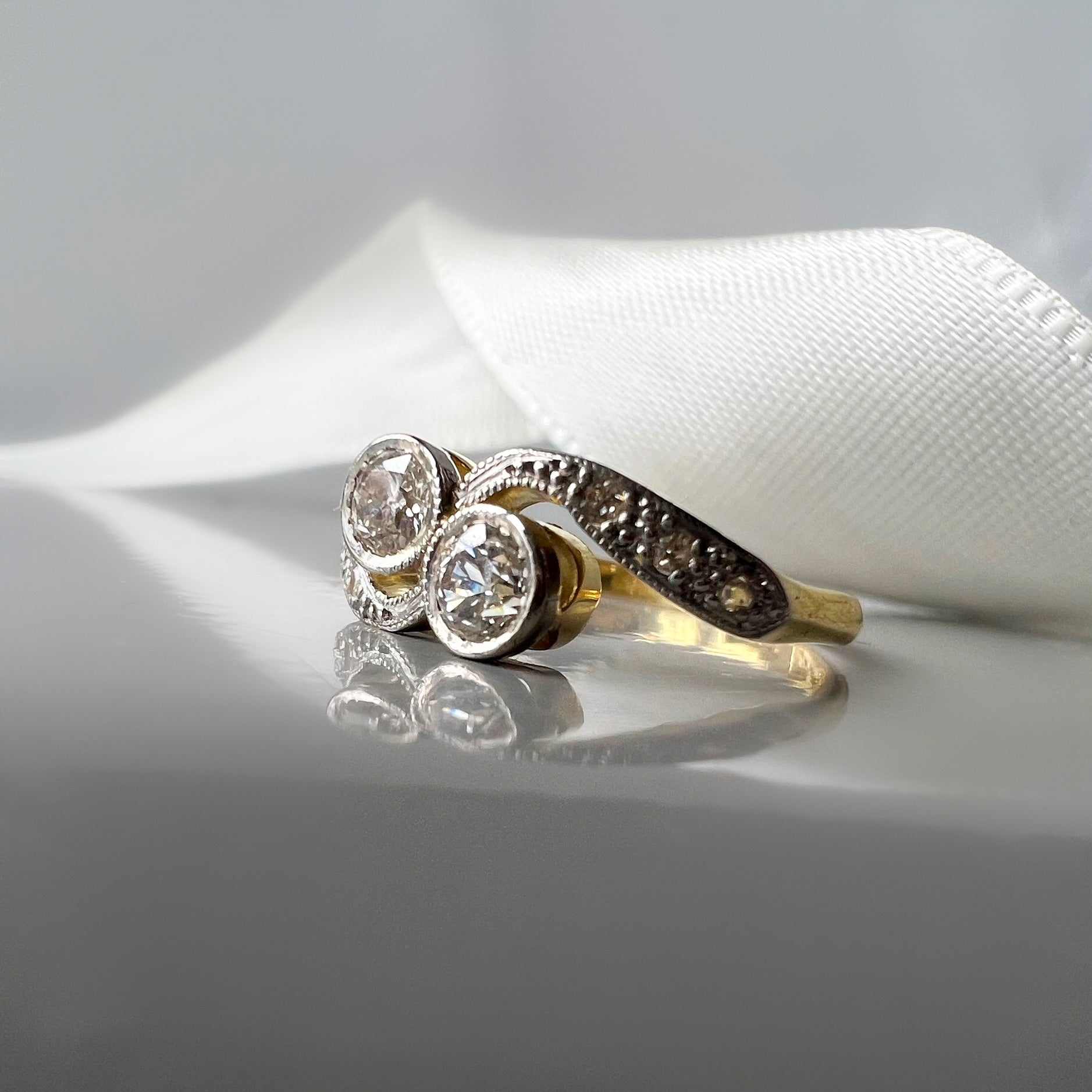Antique Diamond Toi et Moi Ring