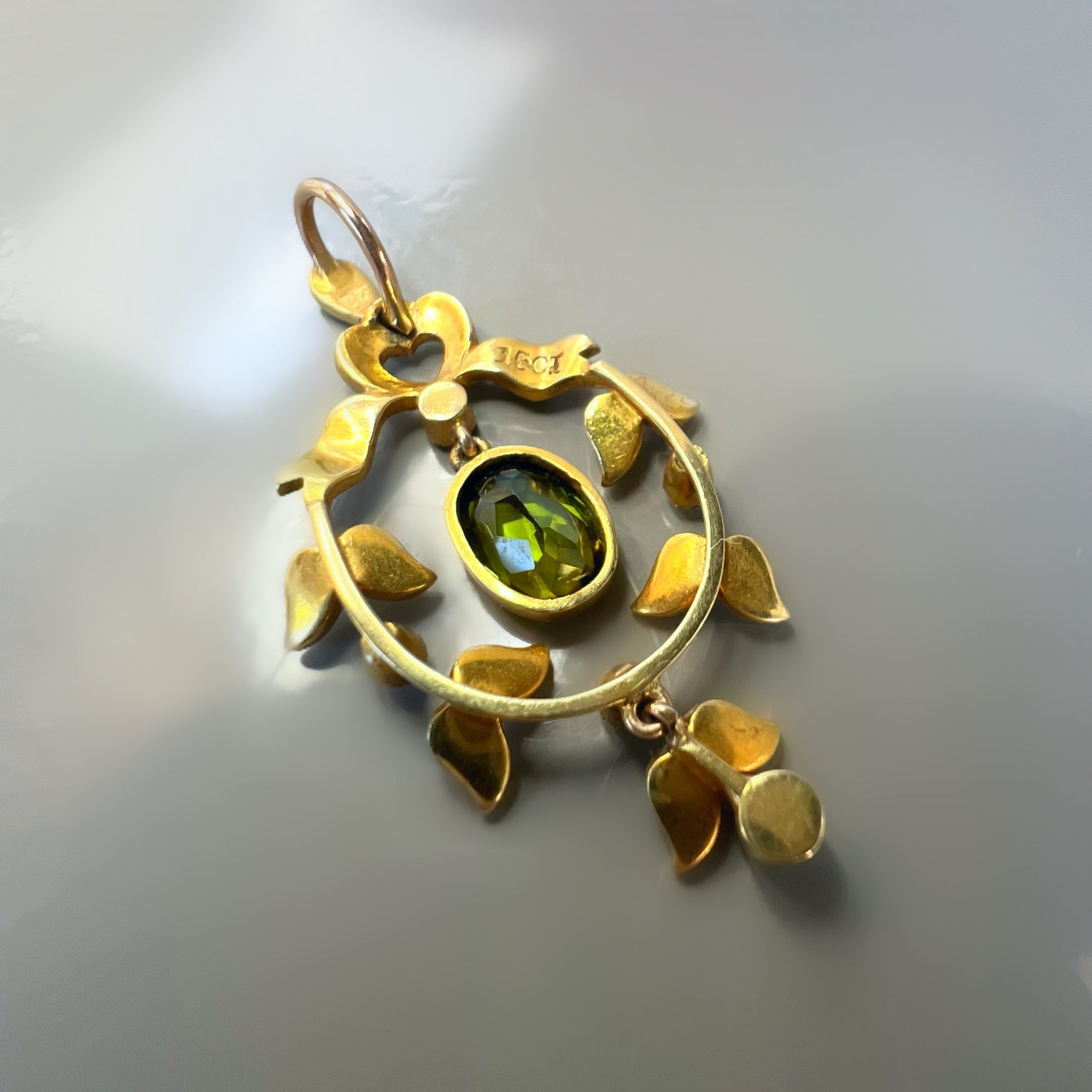 Edwardian Peridot and Seed Pearl Pendant