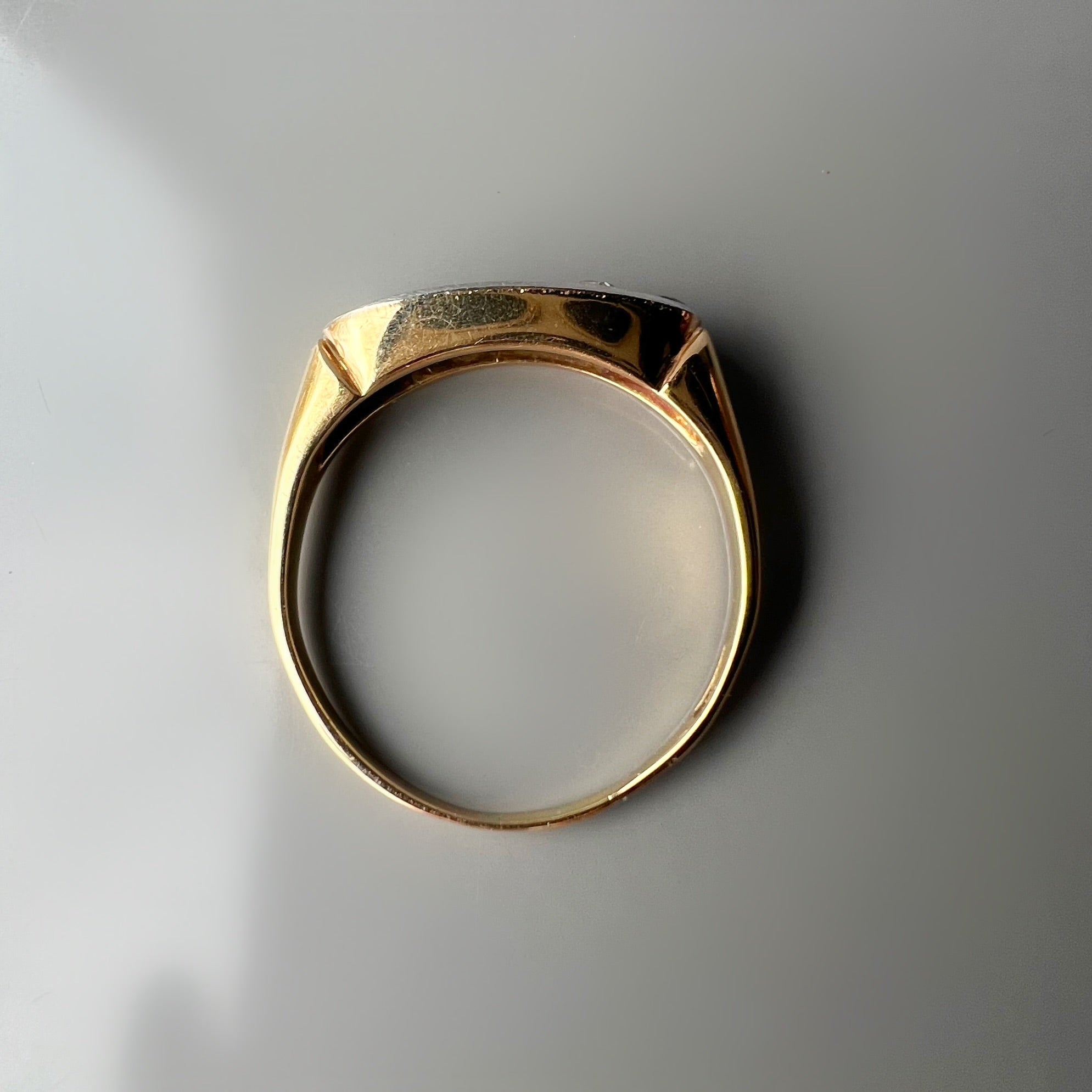 Sapphire and Diamond Boat 18ct Gold Ring