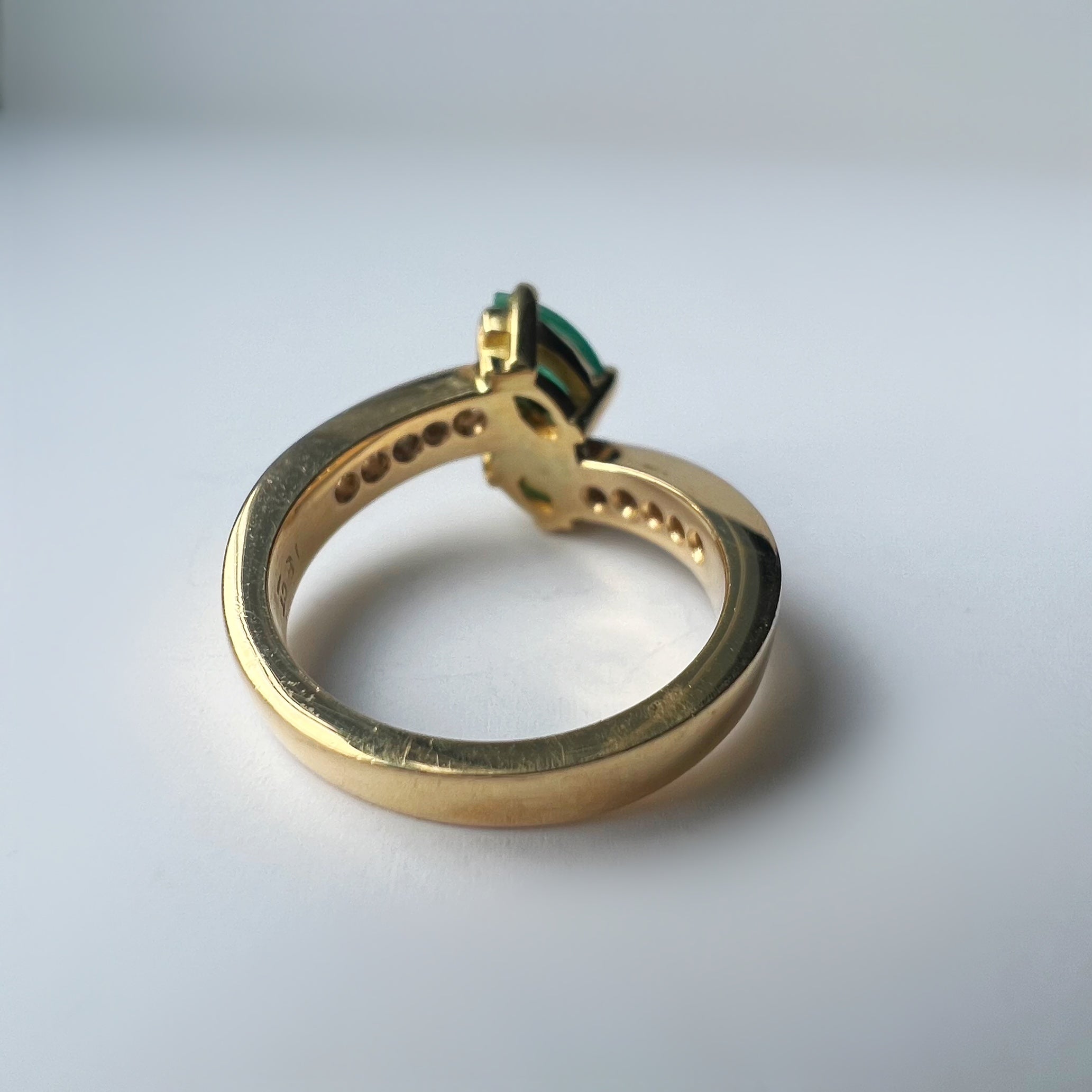 Vintage Emerald and Diamond Toi et Moi Ring