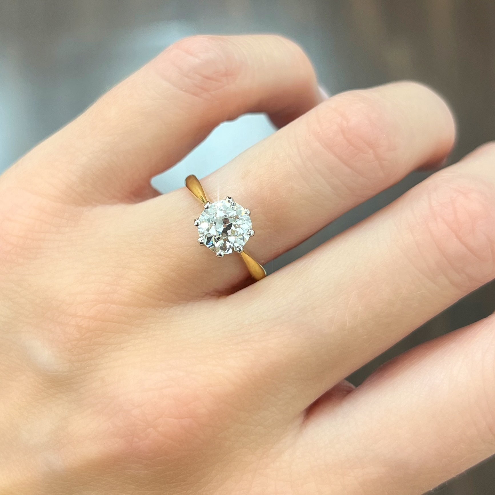 1.62ct Old European Cut Diamond Solitaire Ring