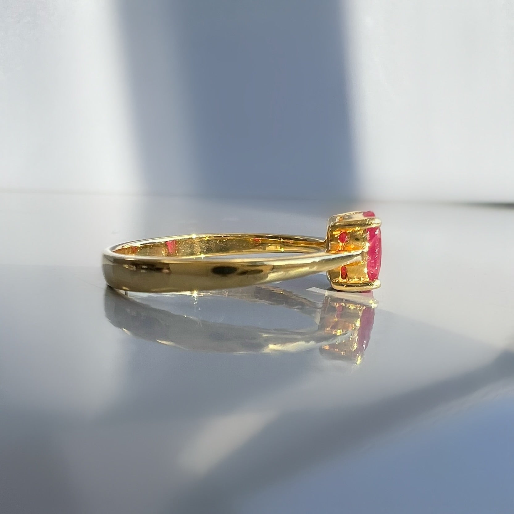 Dainty Ruby Solitaire Ring