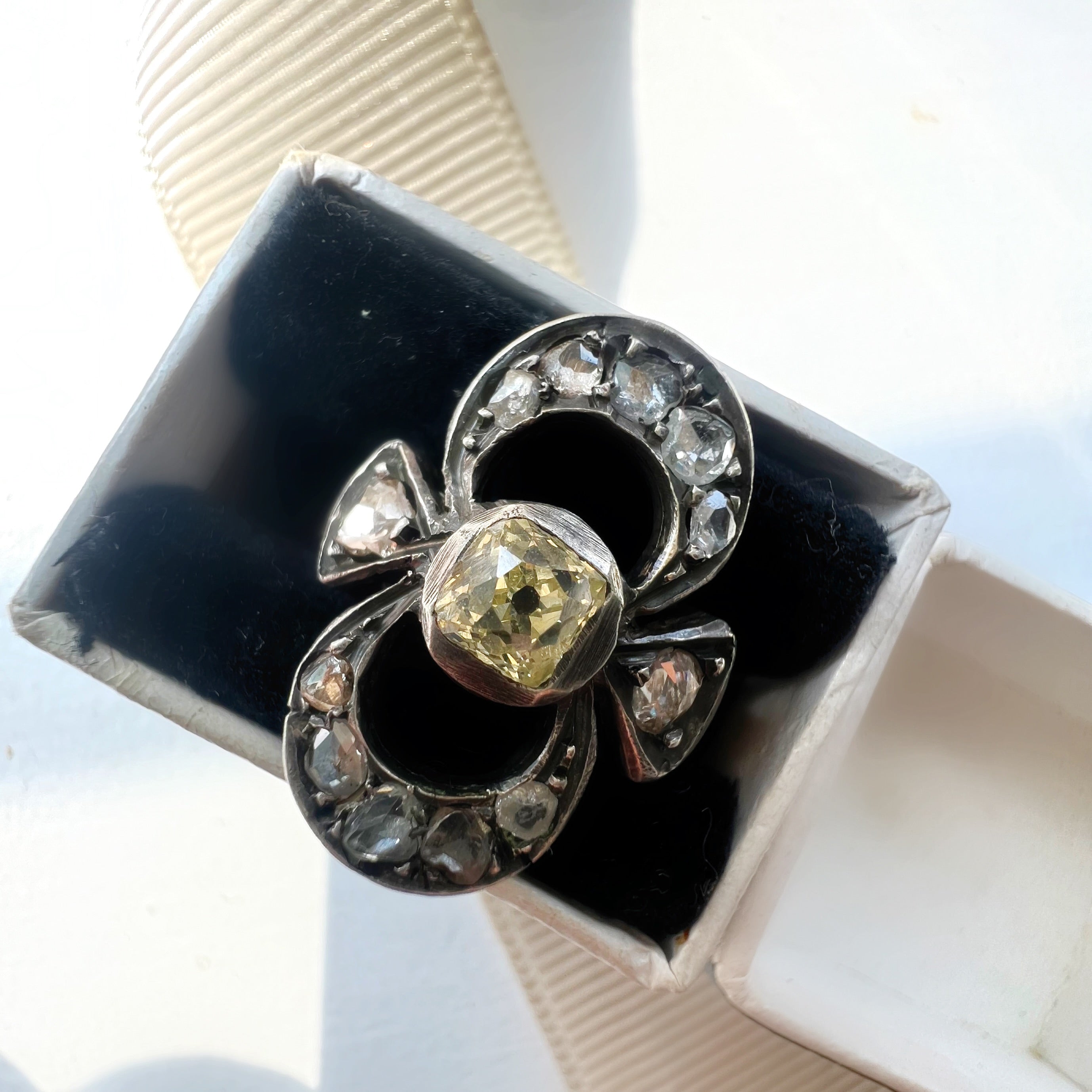 Antique Silver Topped Diamond Ring