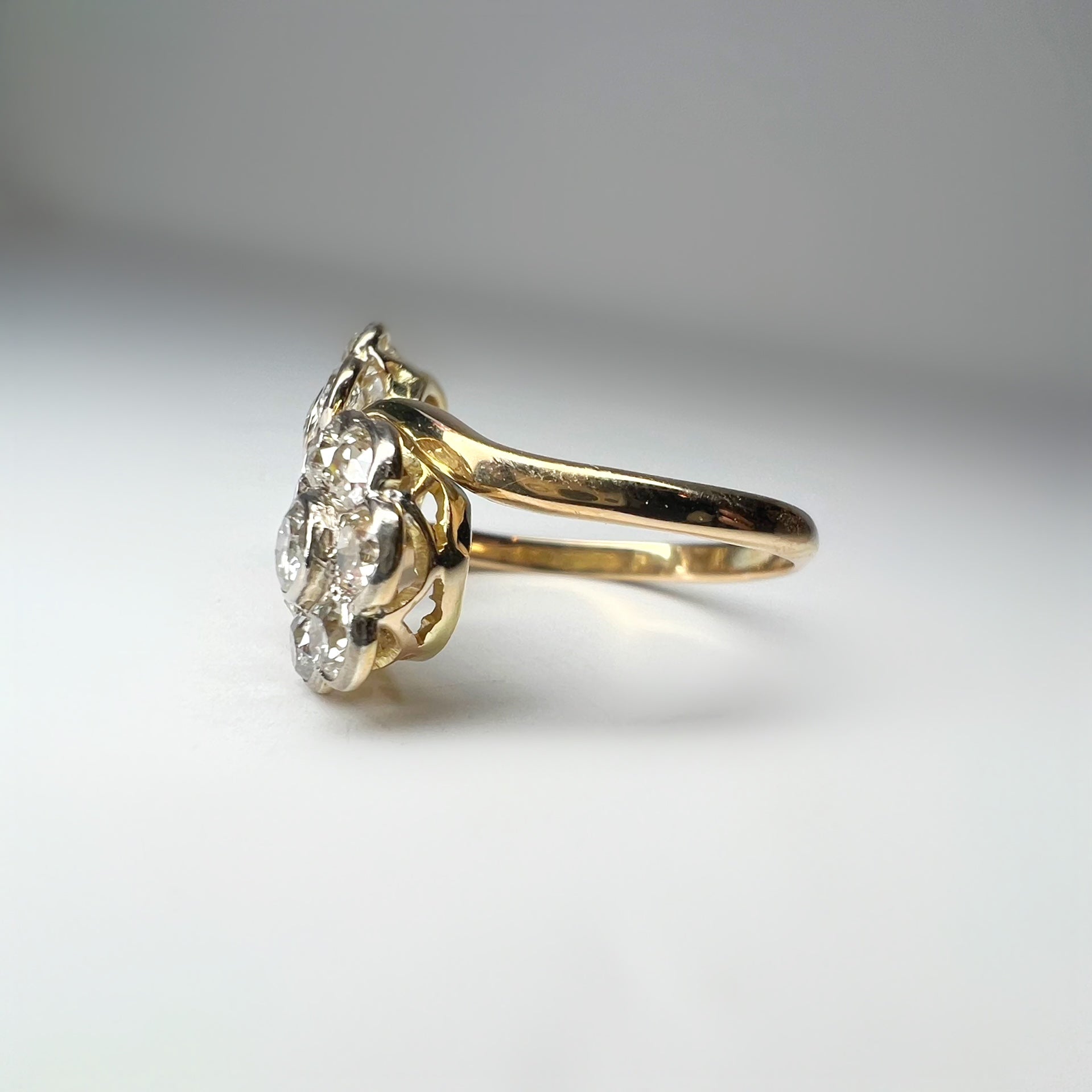 Antique 1.60ct Diamond Double Cluster Ring