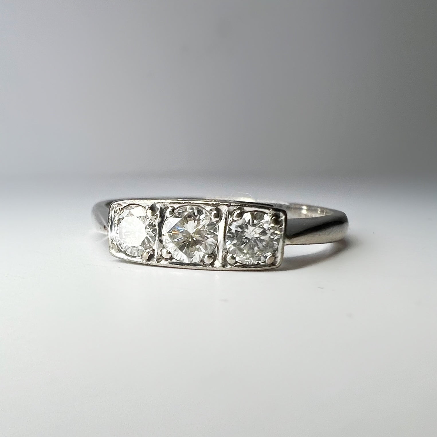 Vintage 3 Stone 0.60ct Diamond Ring