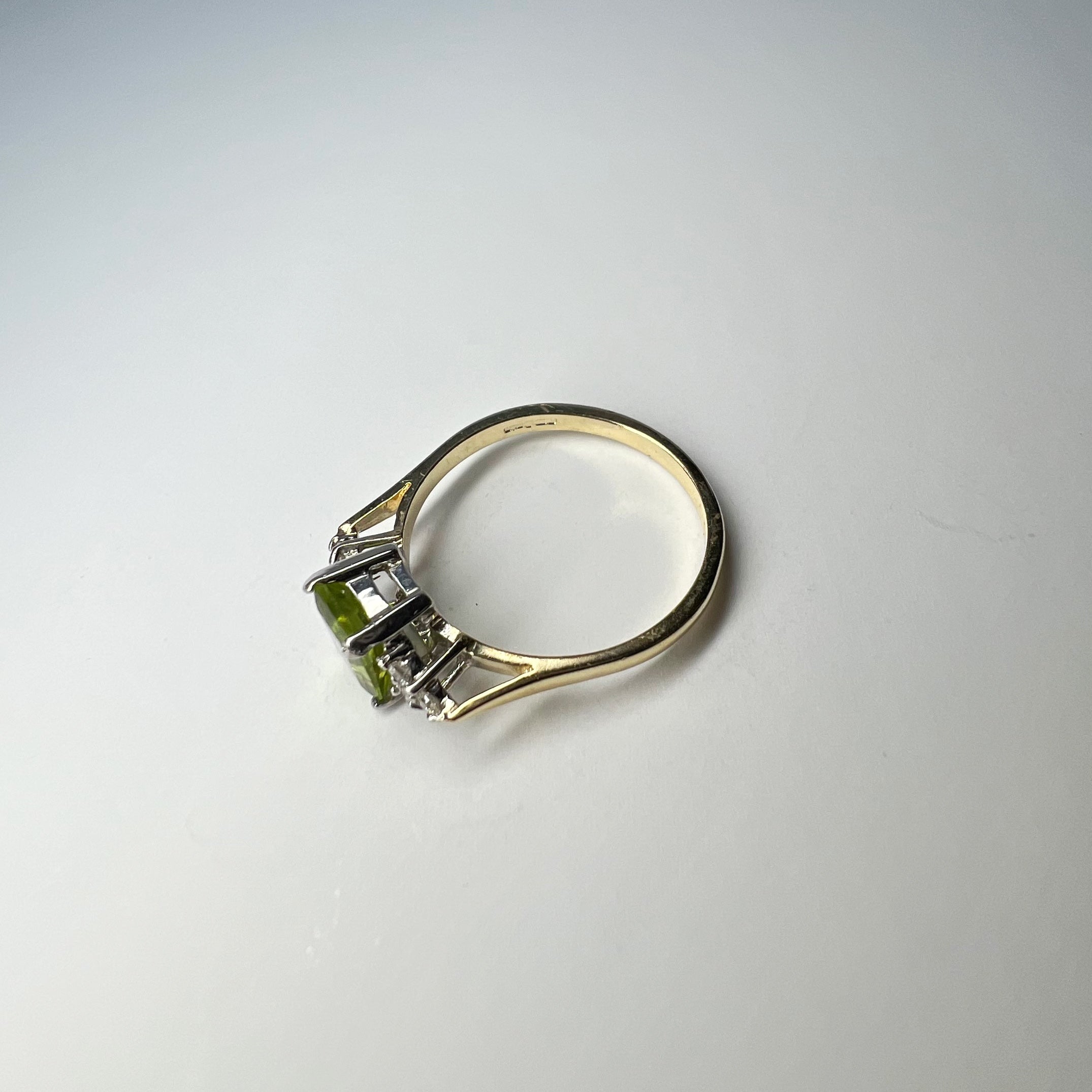 Peridot and Diamond Ring