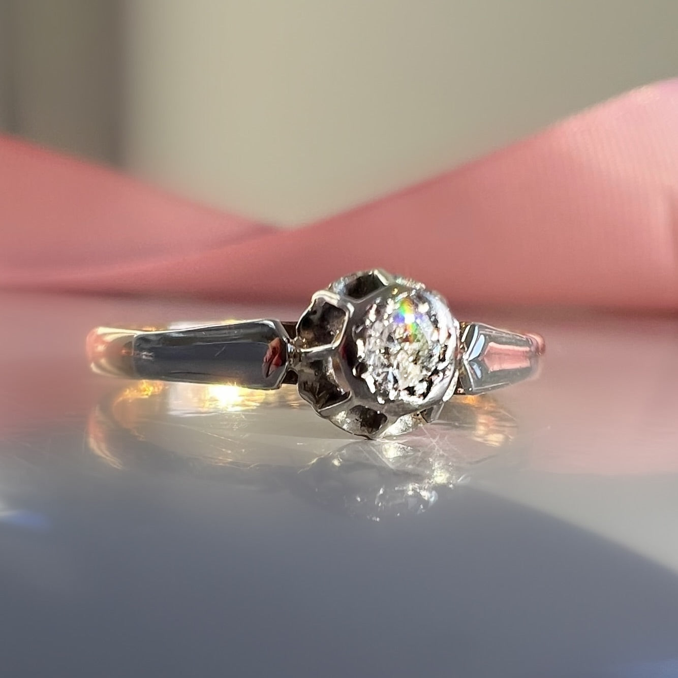Antique 0.05ct Diamond Solitaire