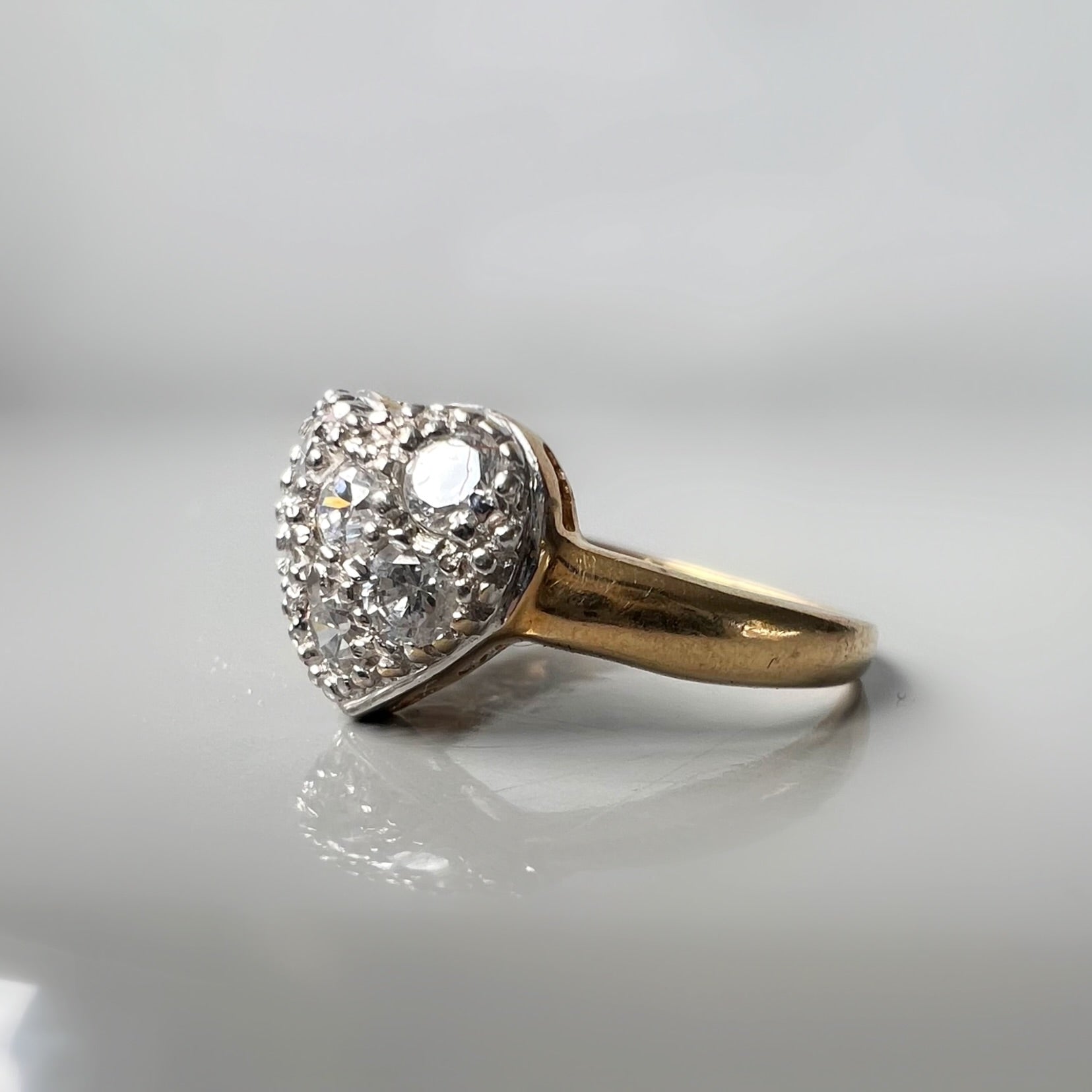 Vintage Diamond Love Heart Ring