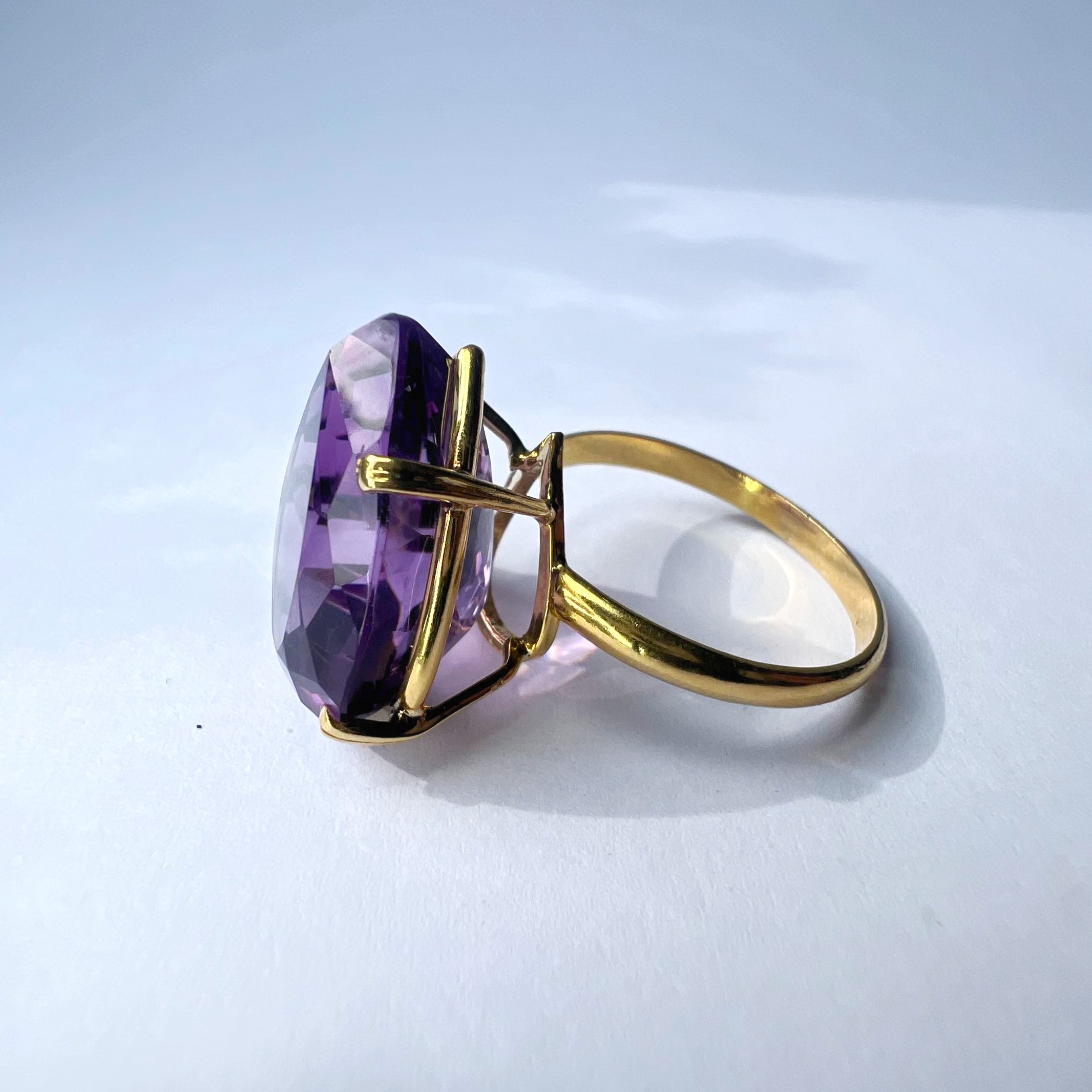 Large Vintage Amethyst Dress Ring
