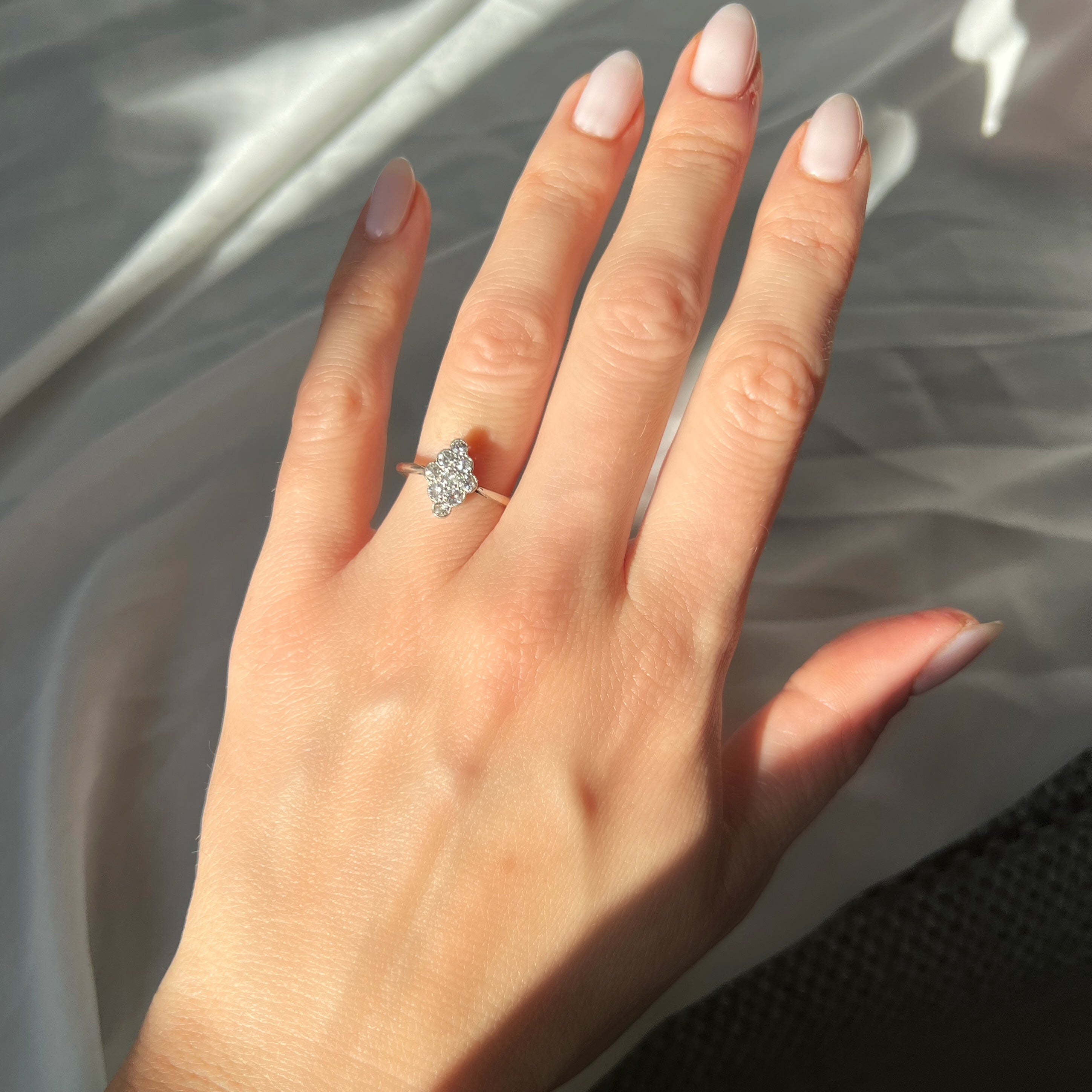 Vintage 0.50ct Diamond Marquise Cluster Ring