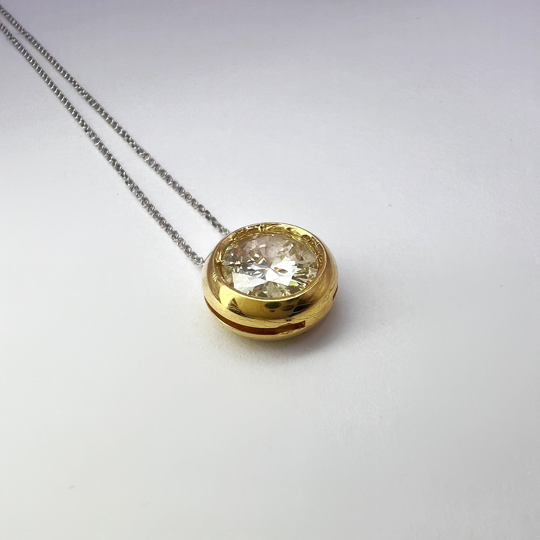 Vintage Collet Set 0.92ct Old Mine Cut Diamond Pendant