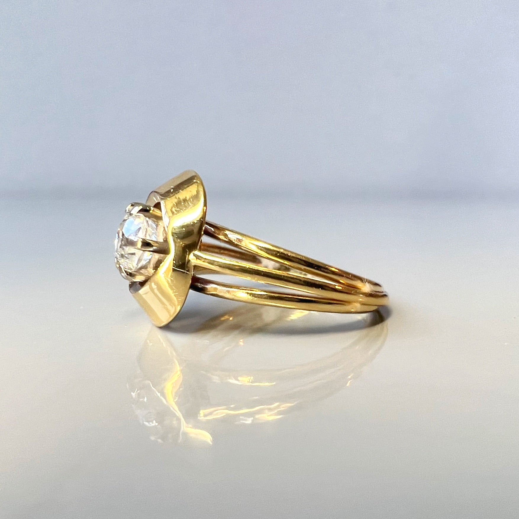 Vintage 0.60ct Diamond Ring with Gold Surround