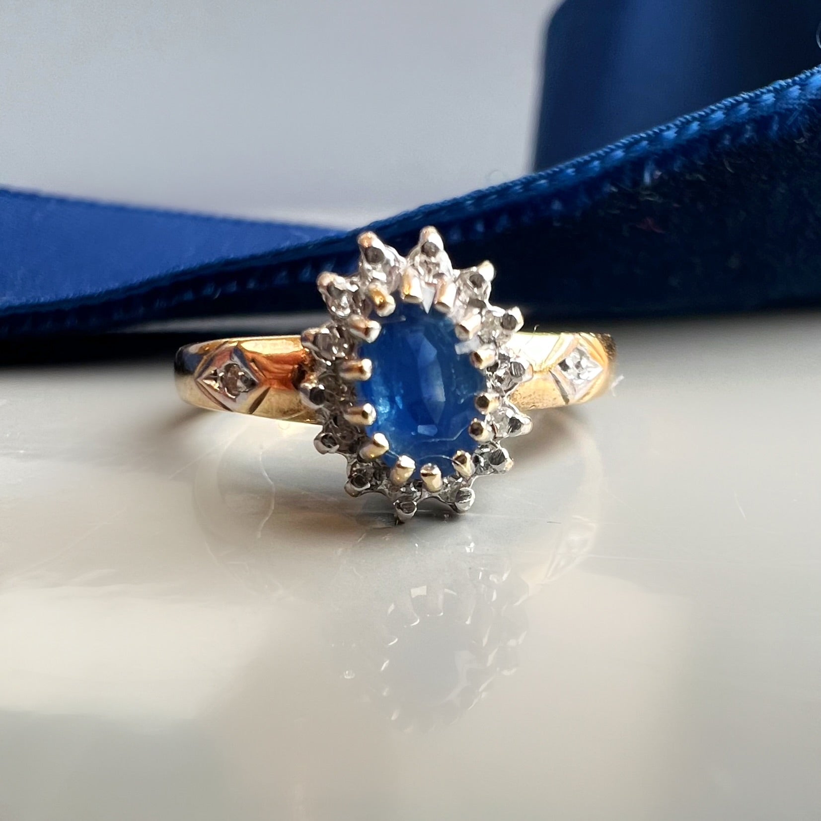 Danity Sapphire Cluster Ring