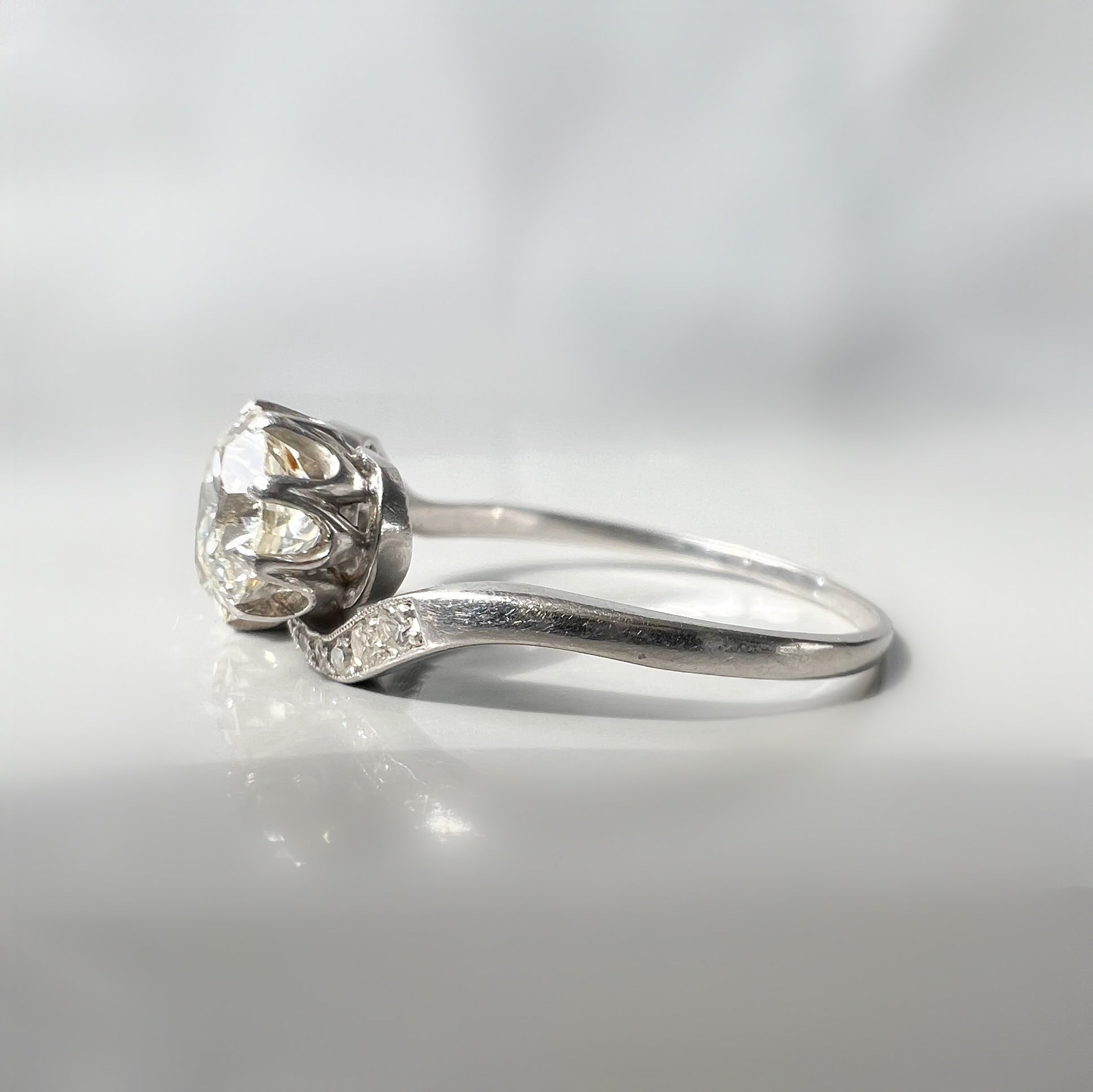 Antique 2.20ct Old European Cut Diamond Toi et Moi Ring