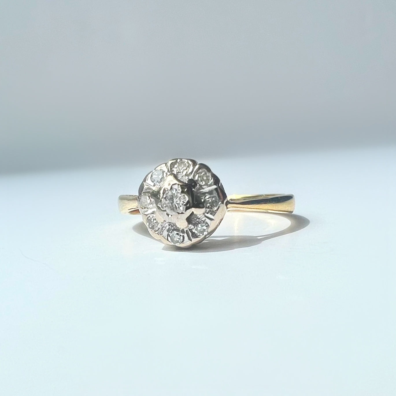 Vintage 0.20ct Diamond Round Cluster Ring