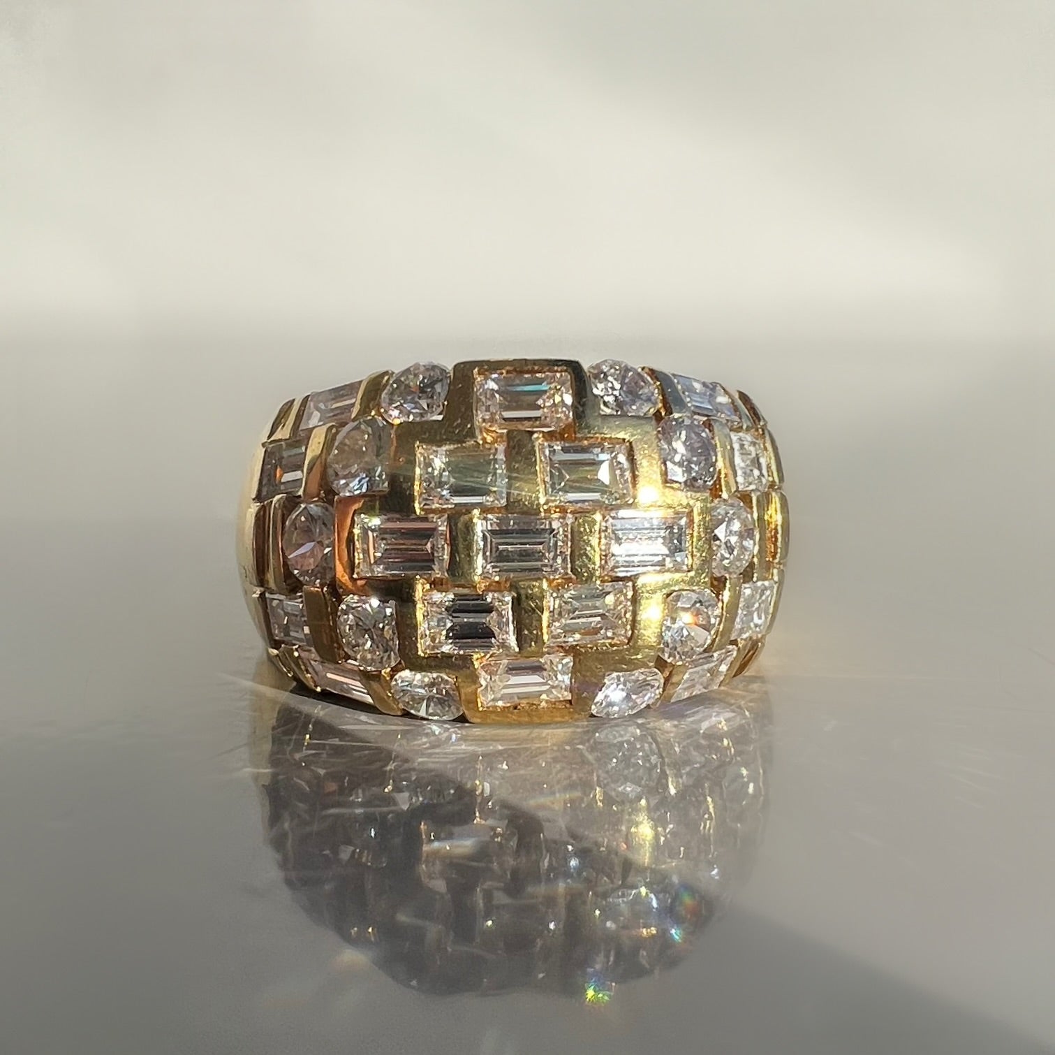 Gold and Diamond Domed Ring