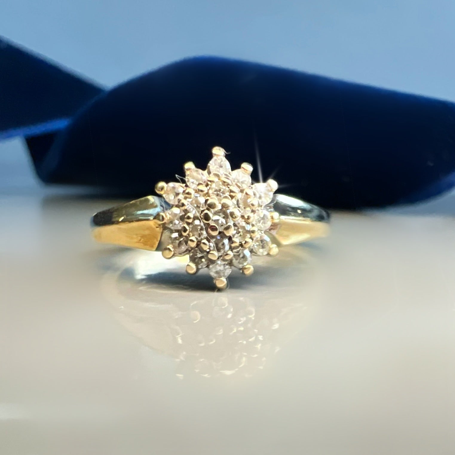 Vintage Dainty Diamond Cluster Ring