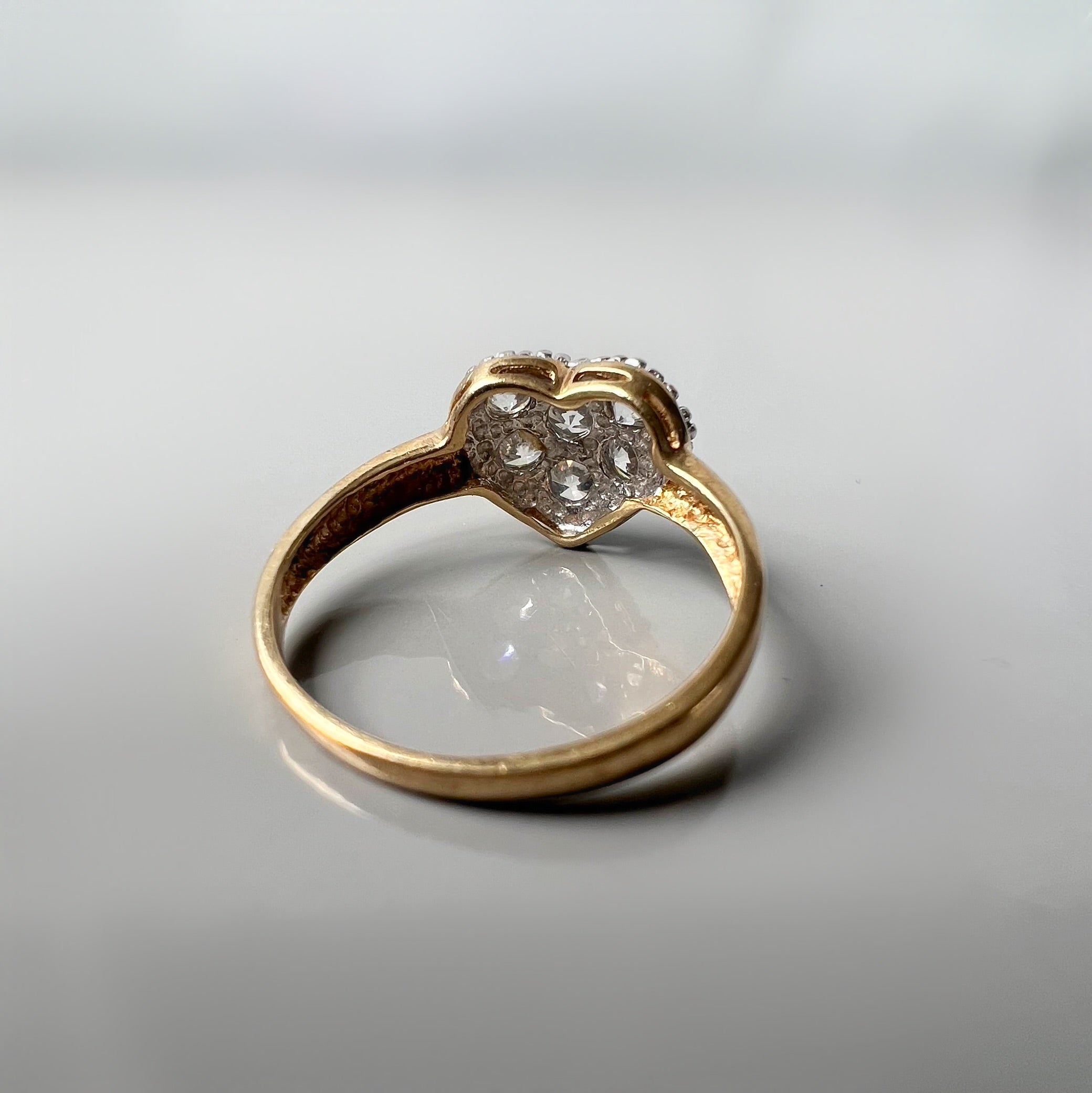 Vintage Diamond Love Heart Ring