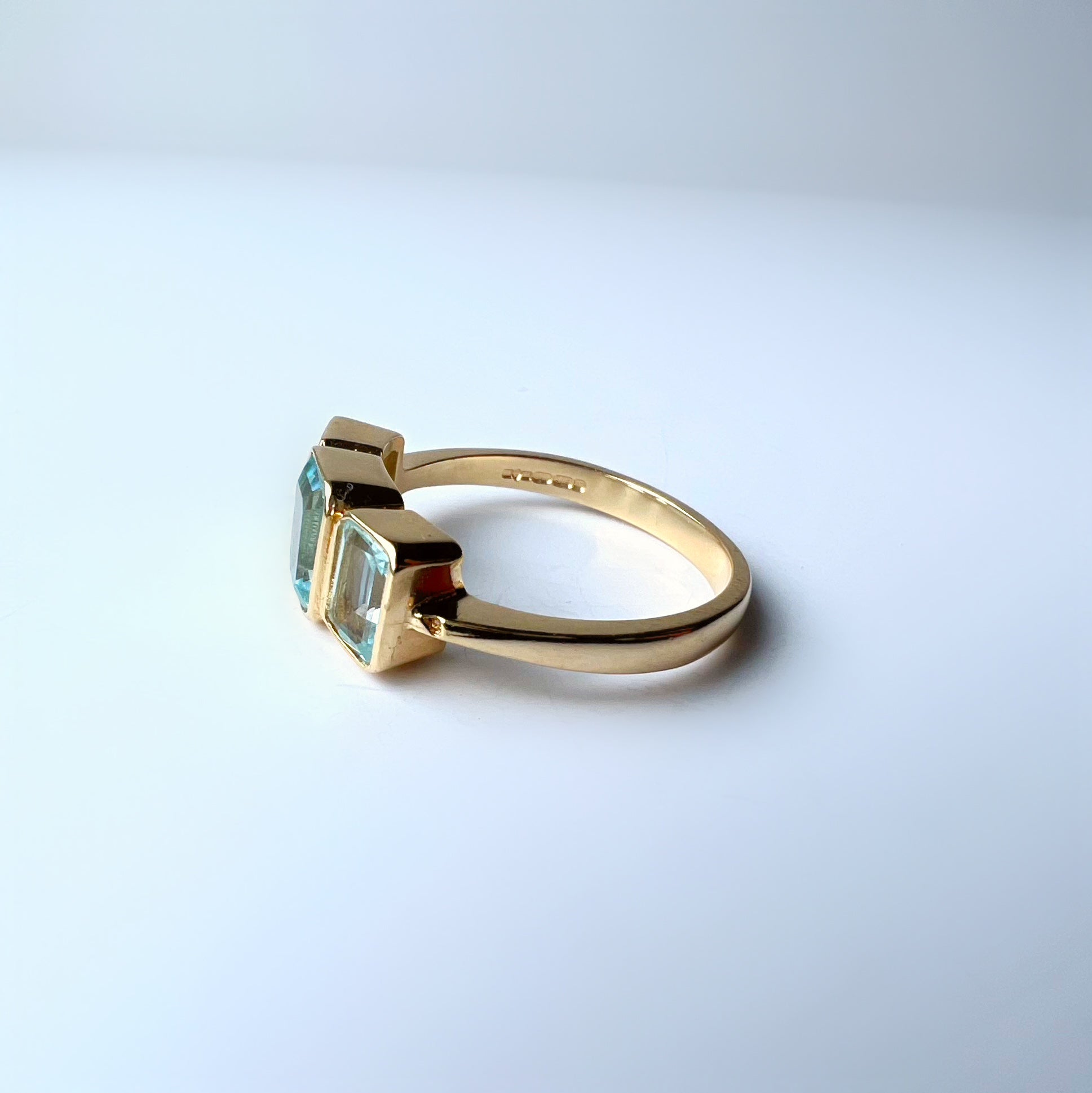Blue Topaz 3 Stone Ring