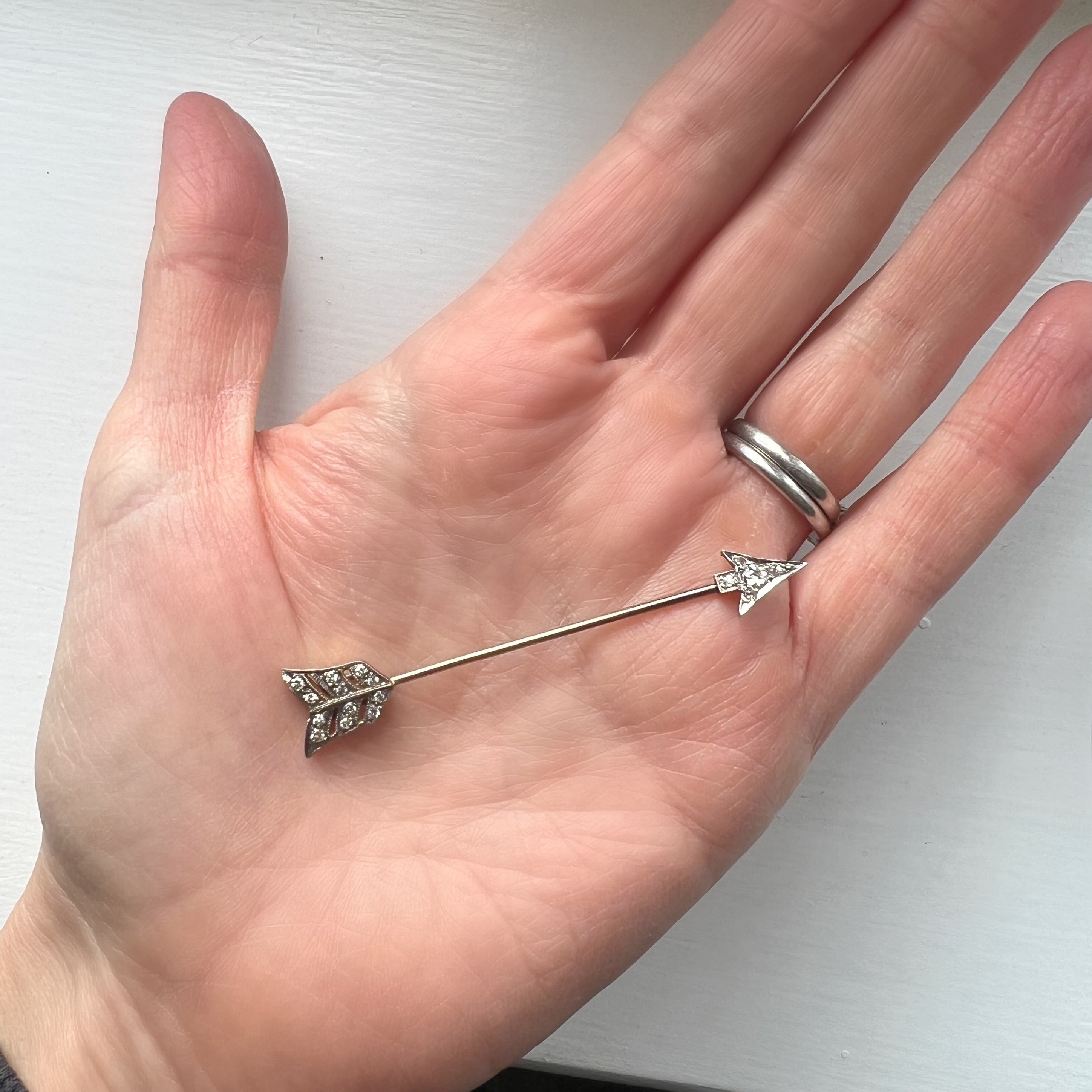 Antique Diamond Arrow Jabot Pin; Necklace Conversion