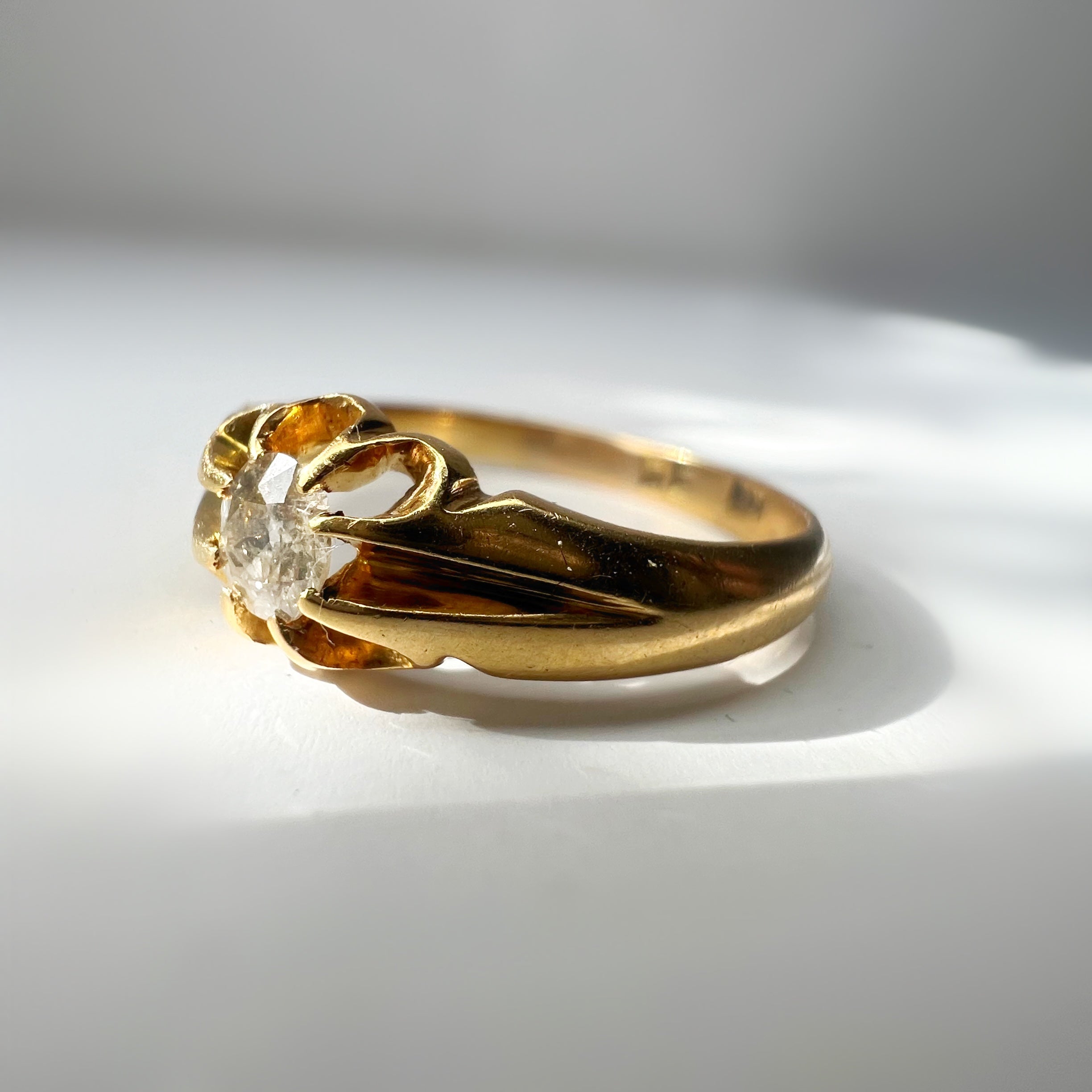 Antique Belcher Ring with 0.25ct Old Cut Diamond