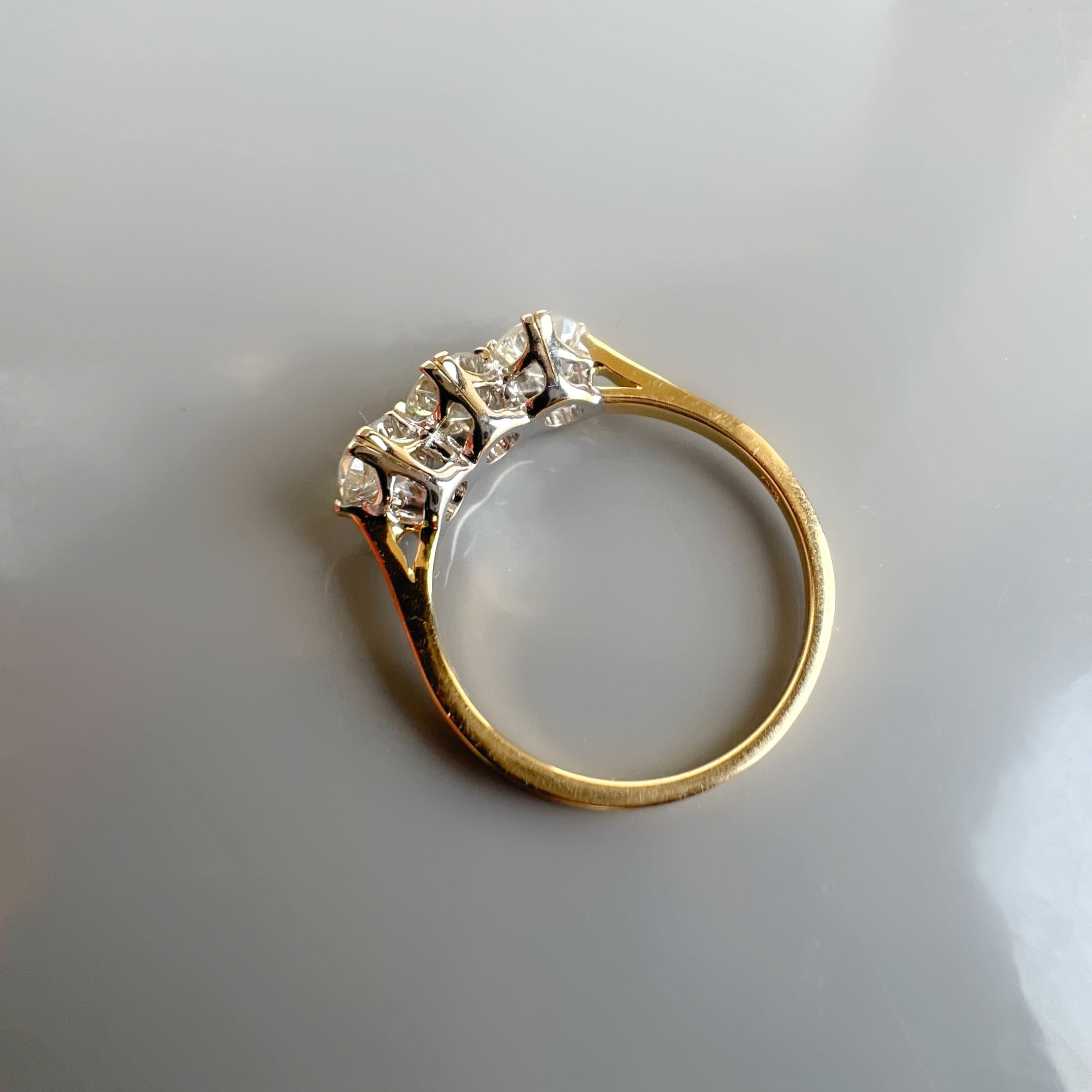 Antique 1.50ct Old Cut Diamond Trilogy Ring