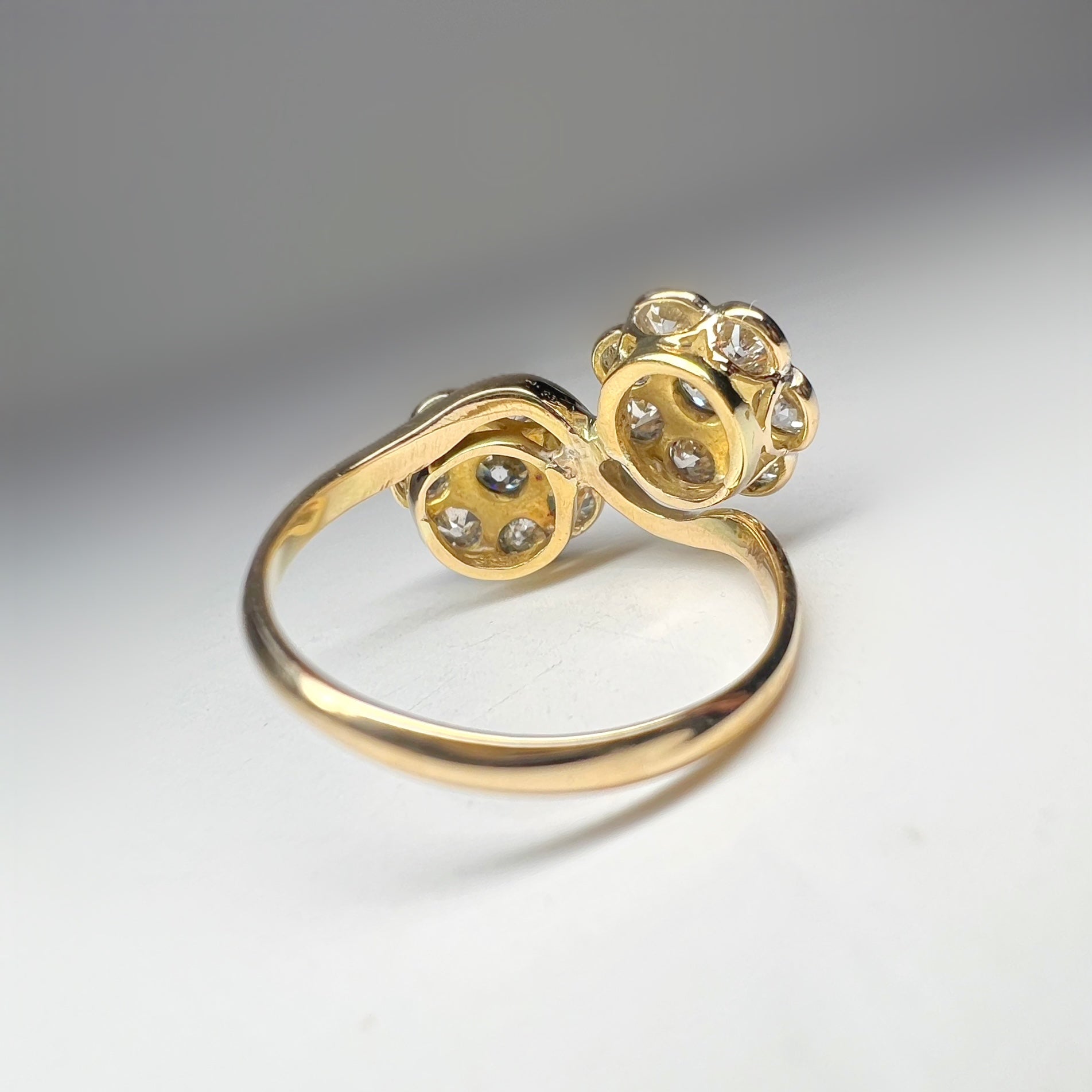 Antique 1.60ct Diamond Double Cluster Ring