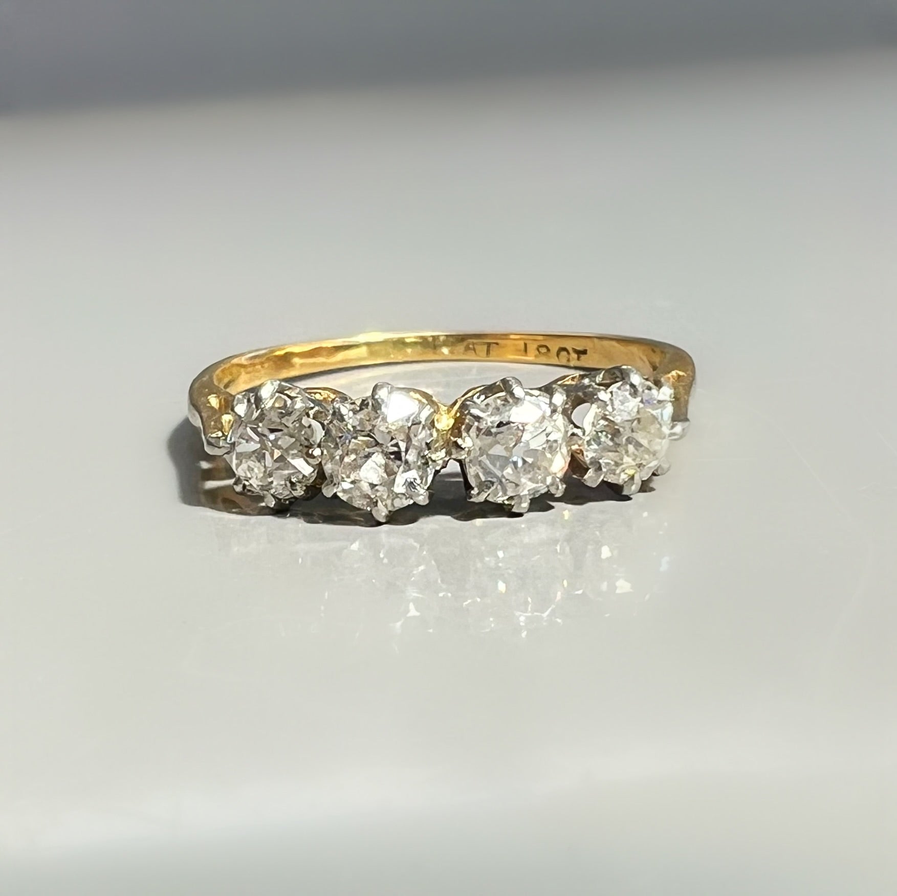 Antique 4 Stone Old Cut Diamond Ring