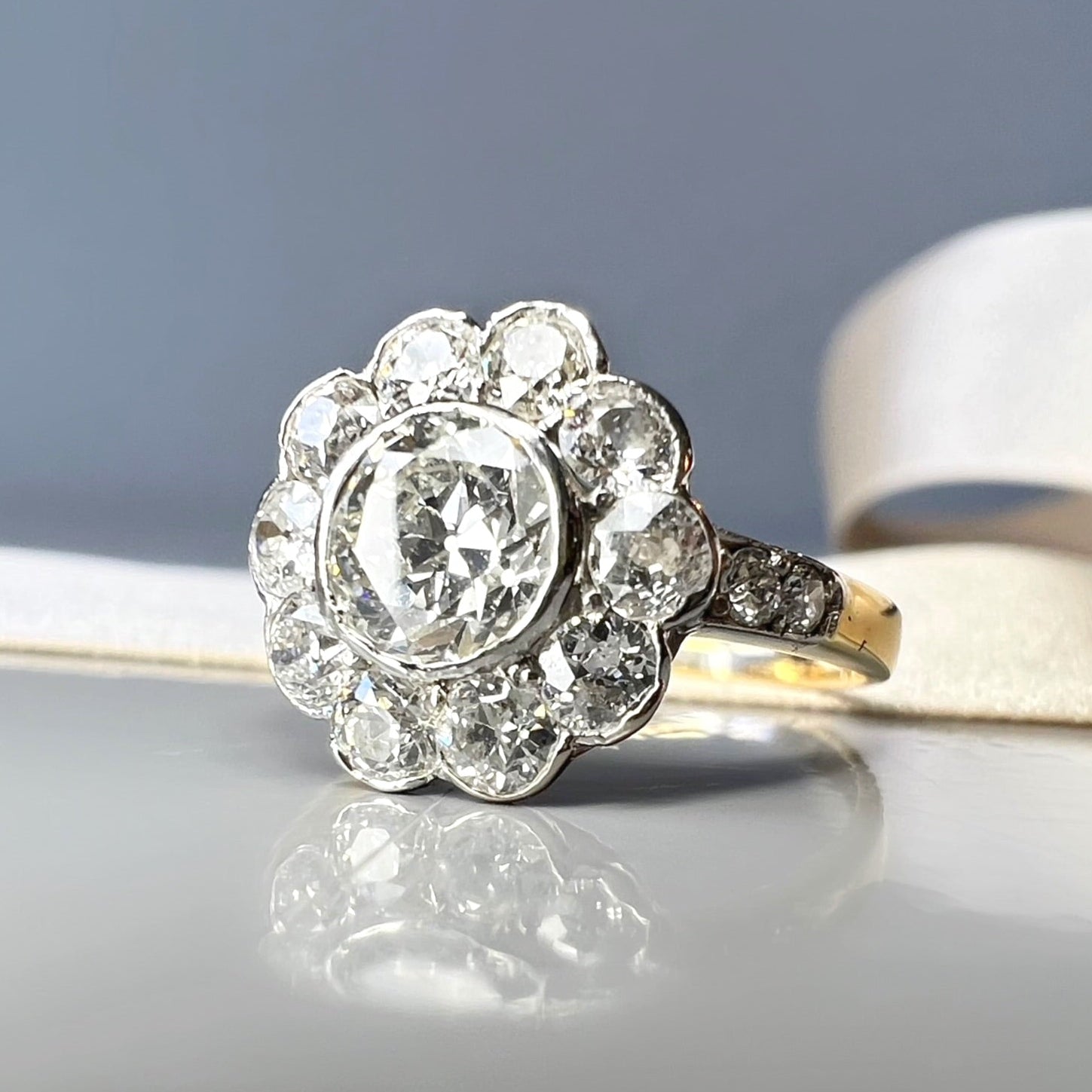 Antique 1.25ct Diamond Cluster Ring