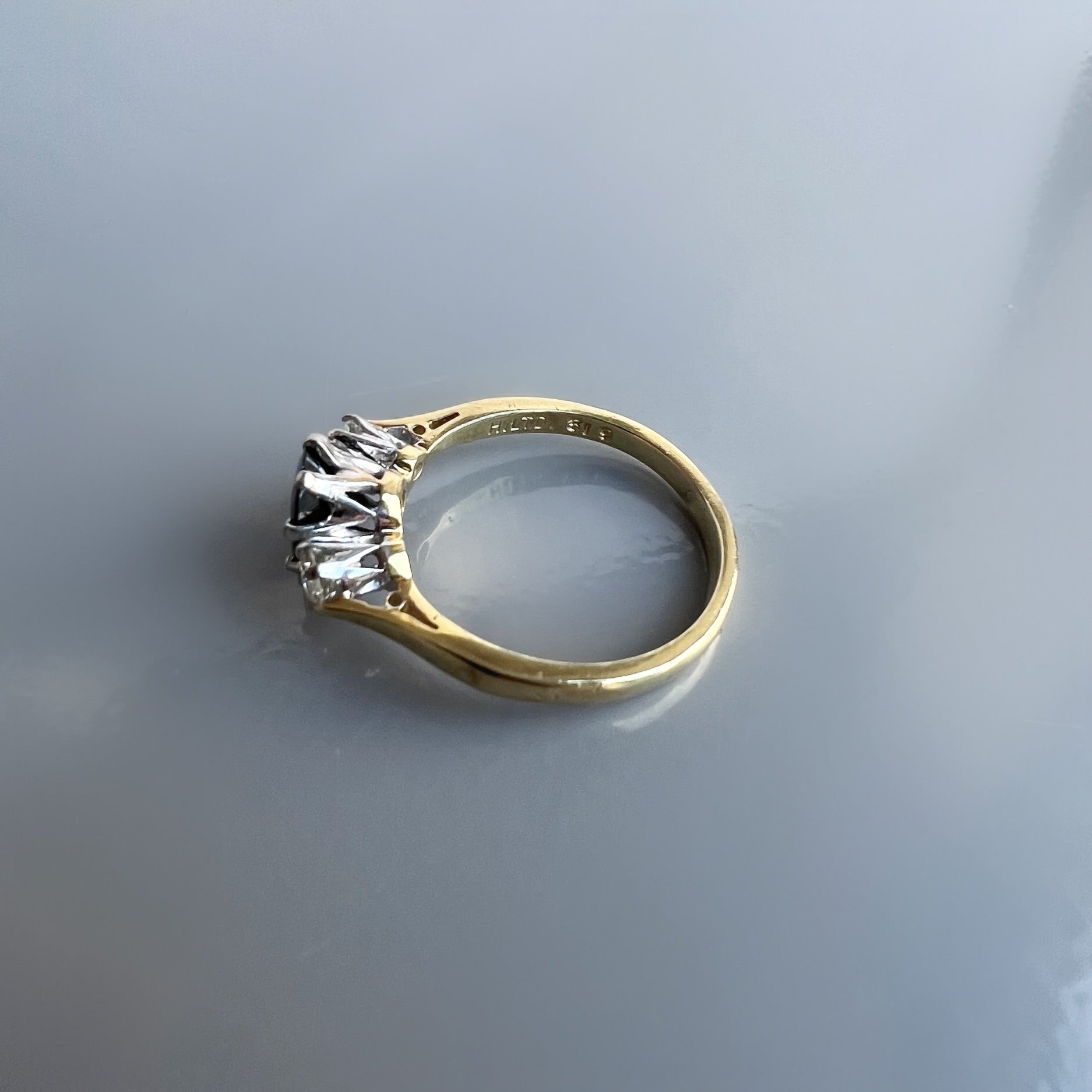 1.40ct Sapphire and 0.30ct Diamond Trilogy Ring