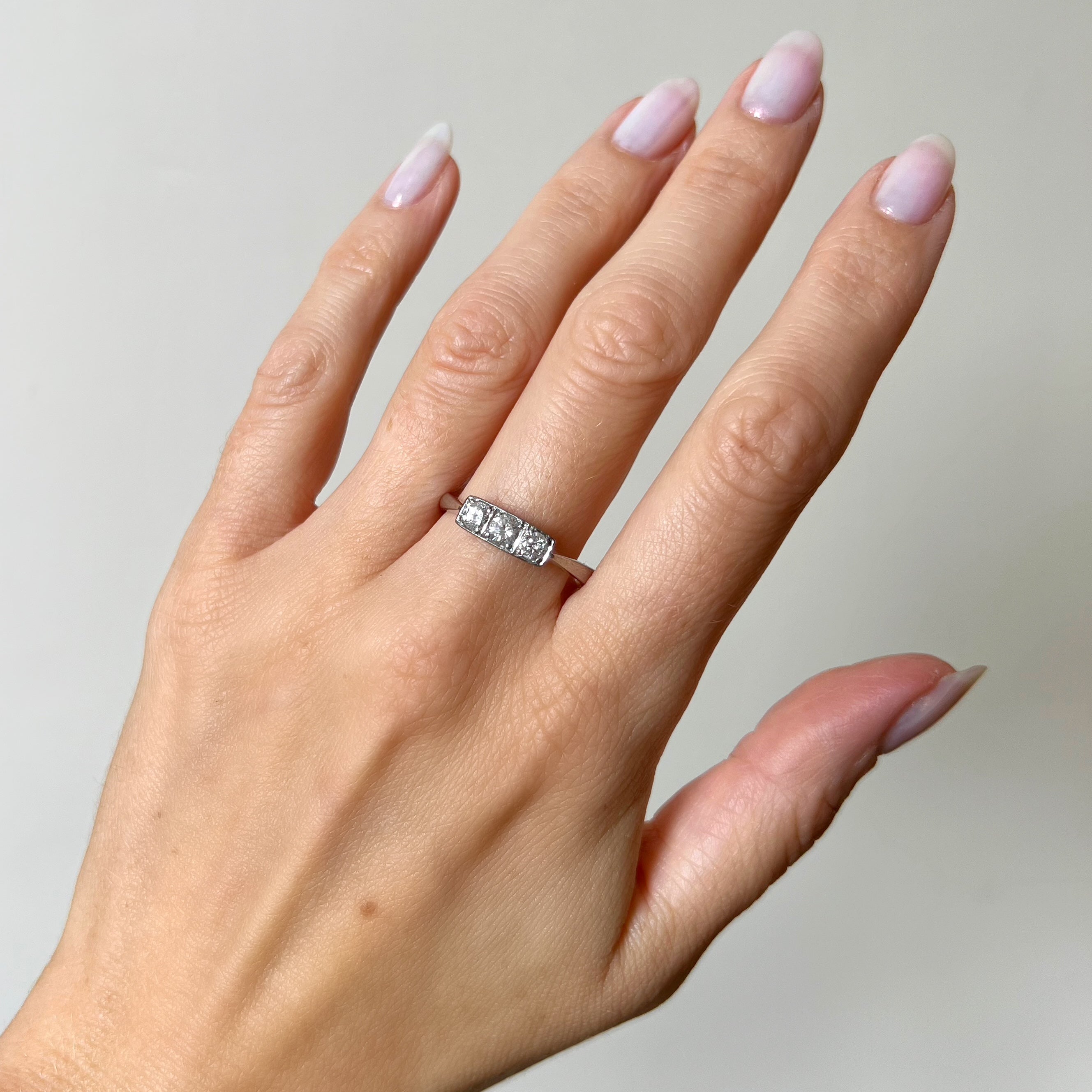Vintage 3 Stone 0.60ct Diamond Ring