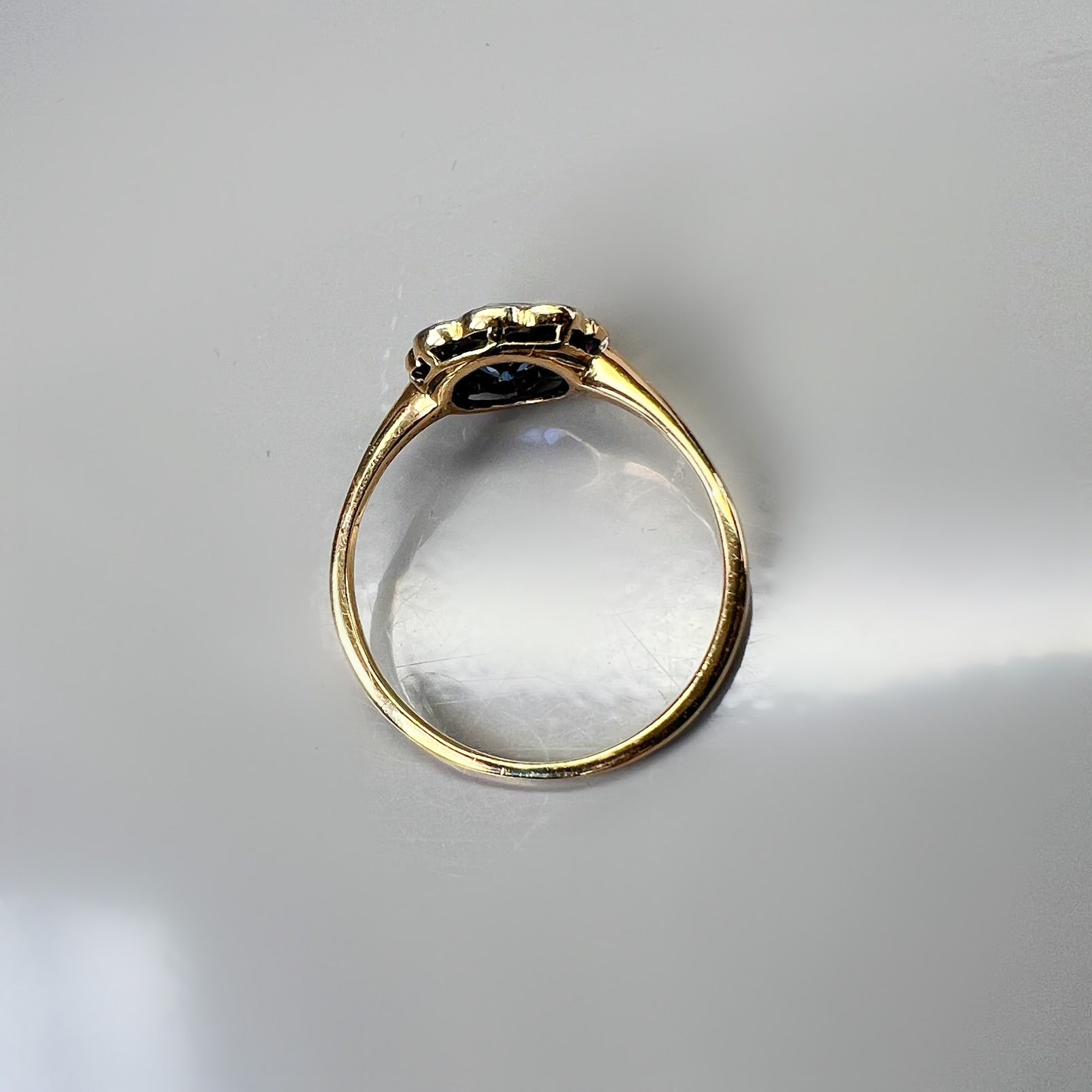 Vintage Sapphire and Diamond Cluster Ring