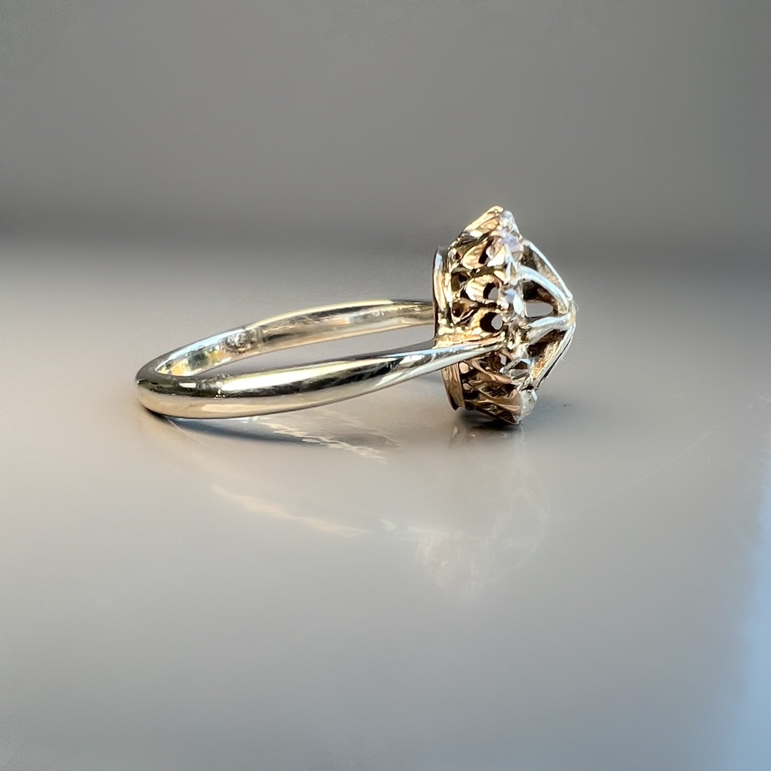 Diamond Rose Cut Star Cluster Ring