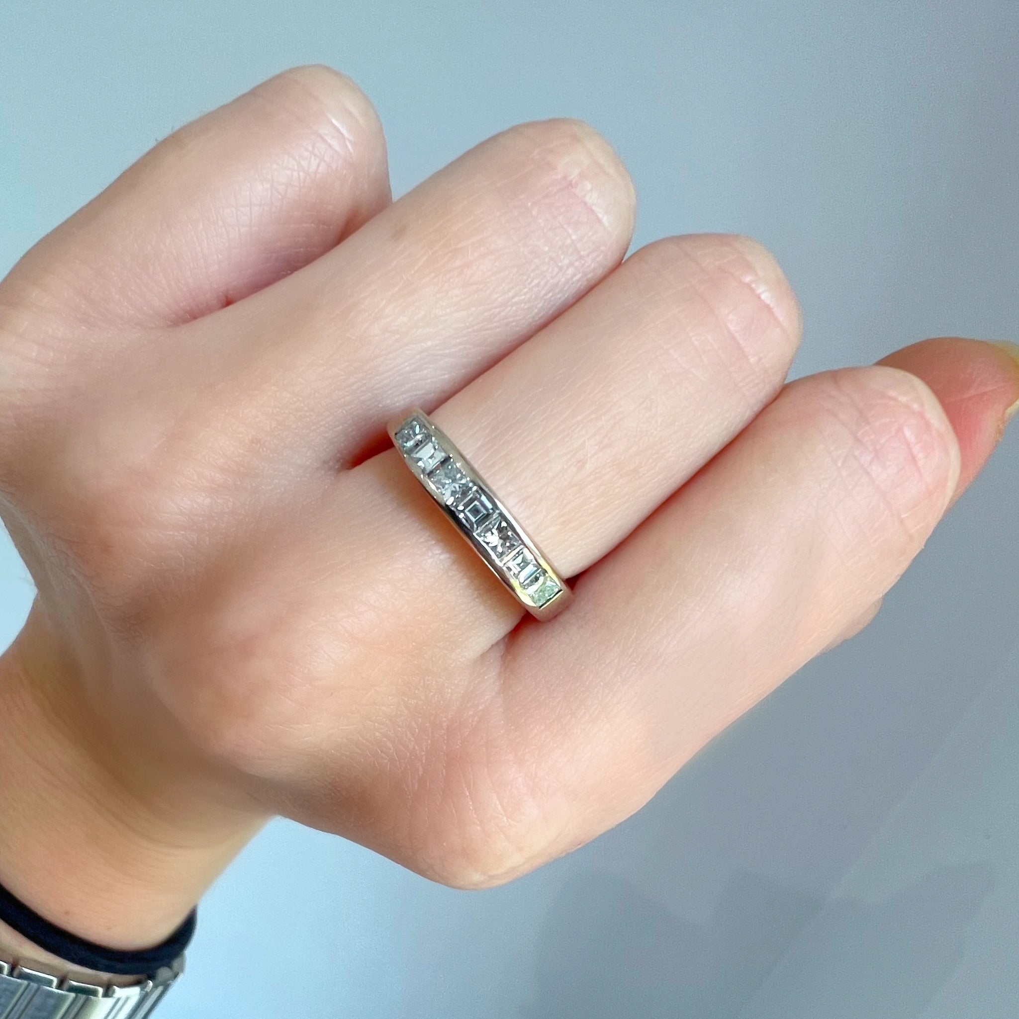 1.00ct Diamond Mix Cut Half Eternity Band