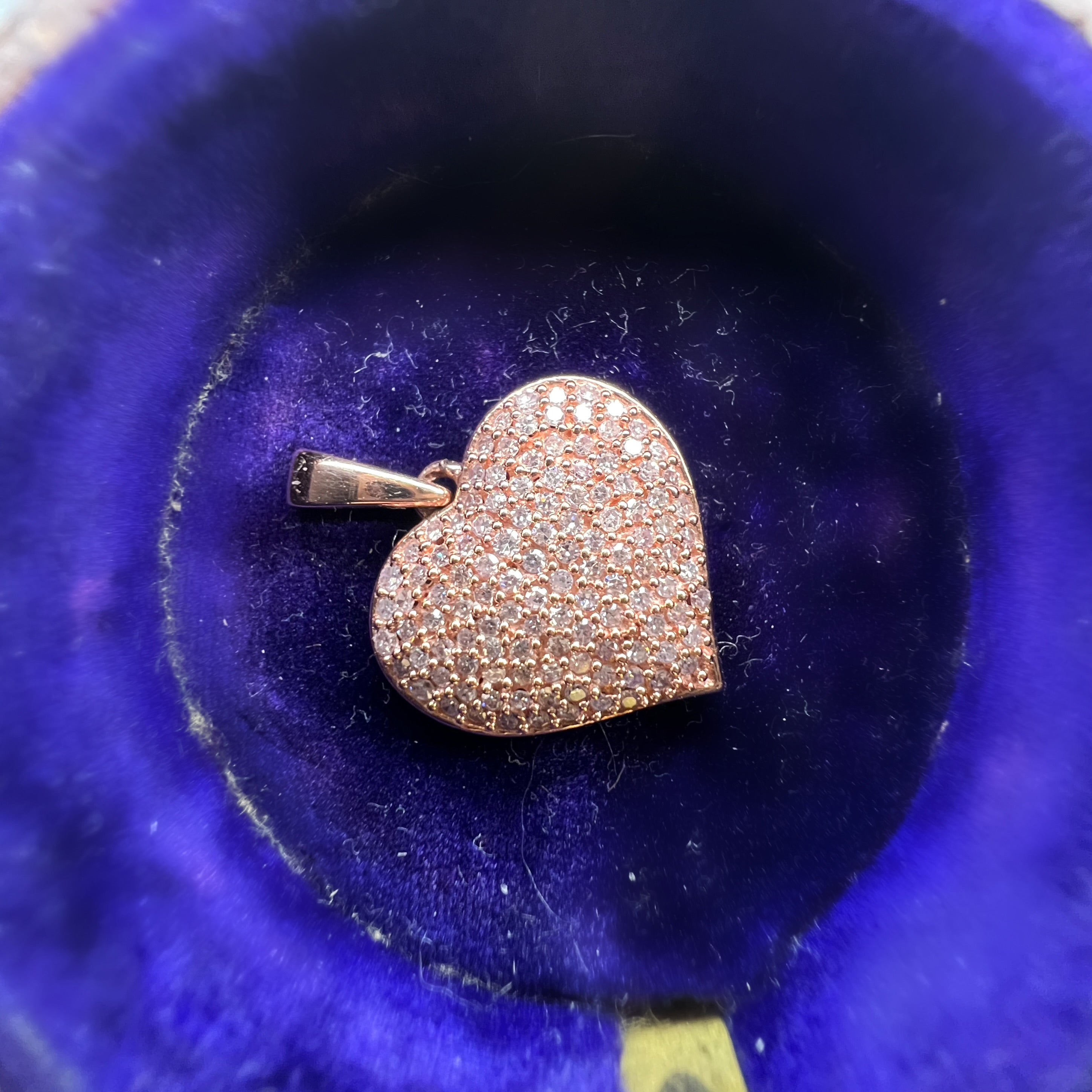 Rose Gold Pave Heart Pendant
