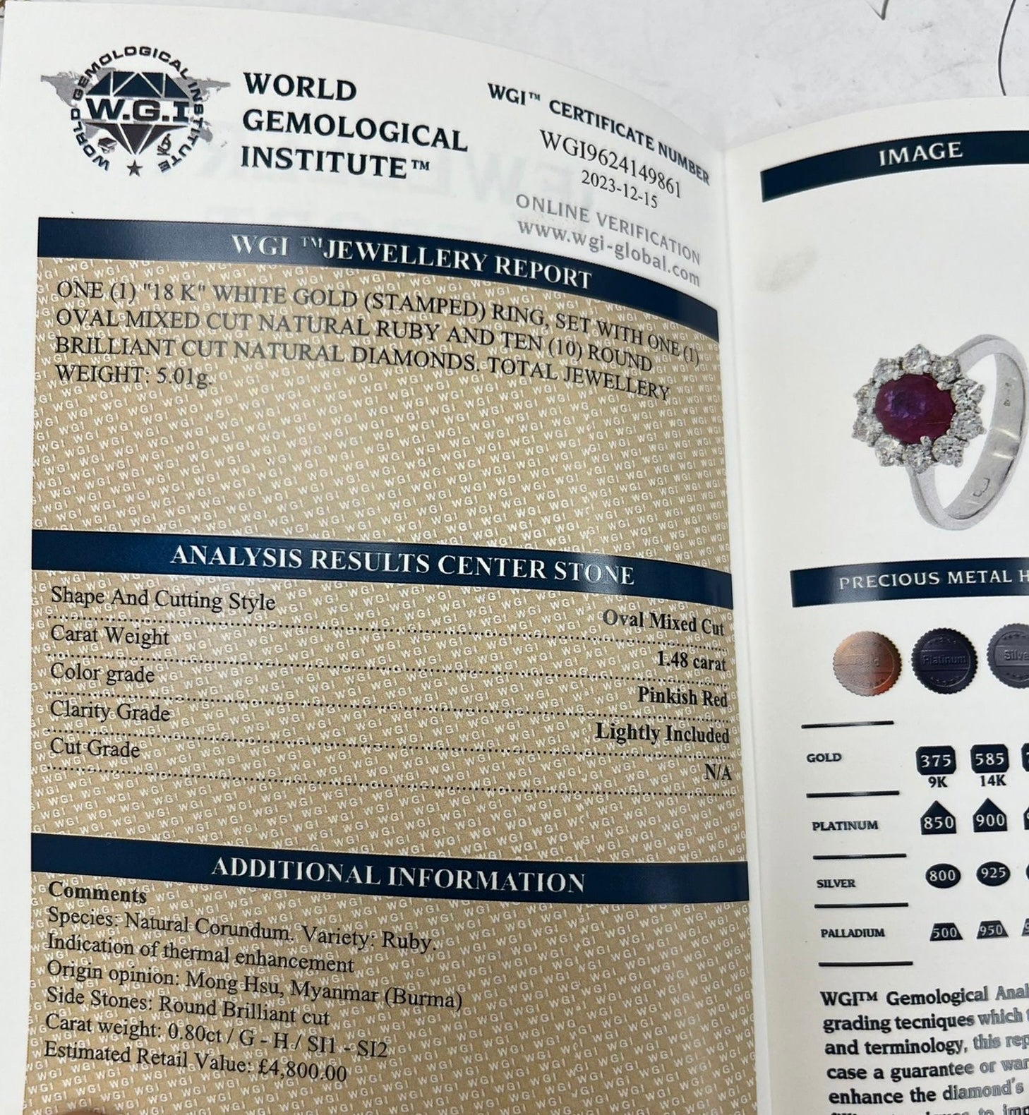 1.48ct Burma Ruby and Diamond Cluster Ring