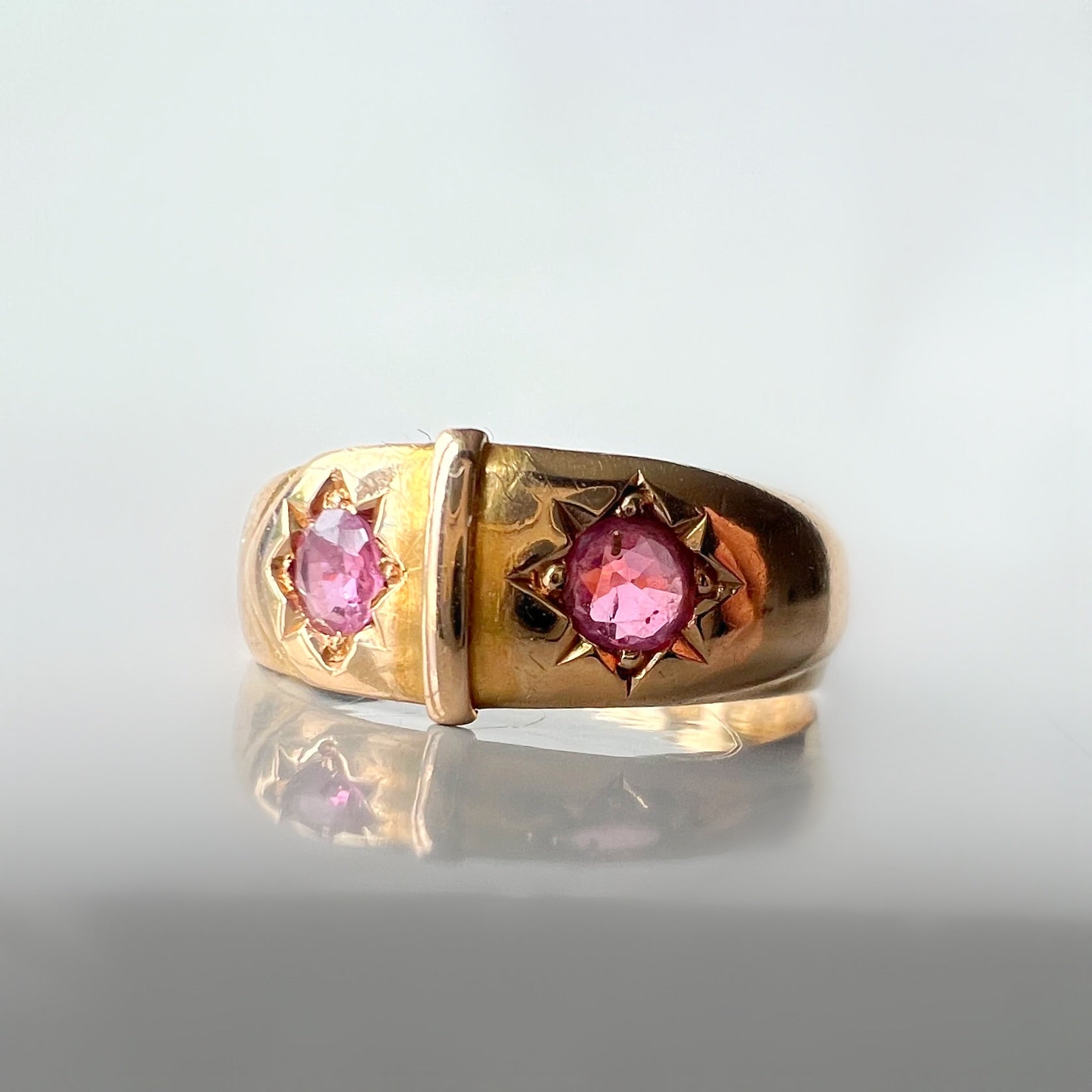 Antique Gold and Ruby Buckle Ring