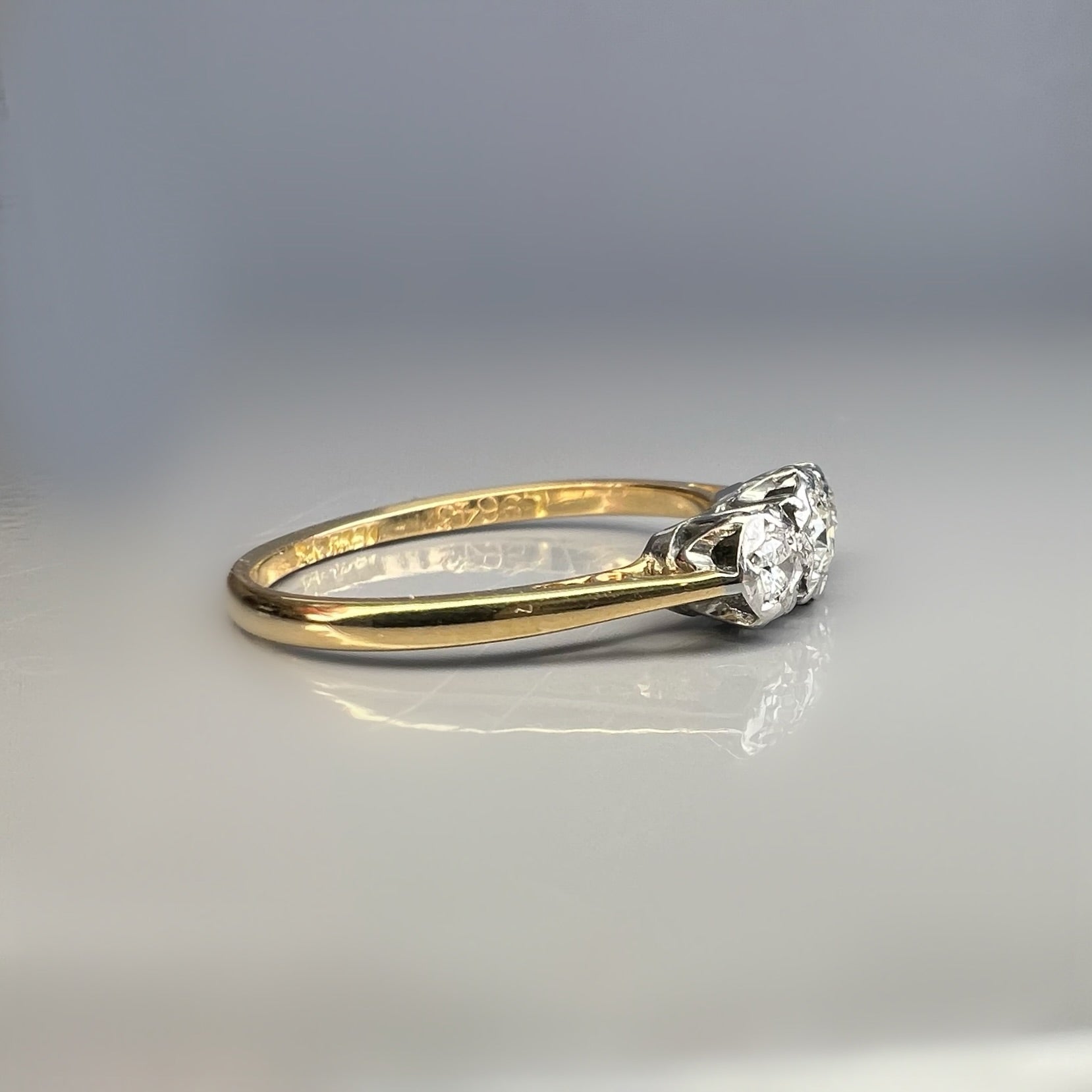 Antique 3 Stone Diamond Etoile Ring