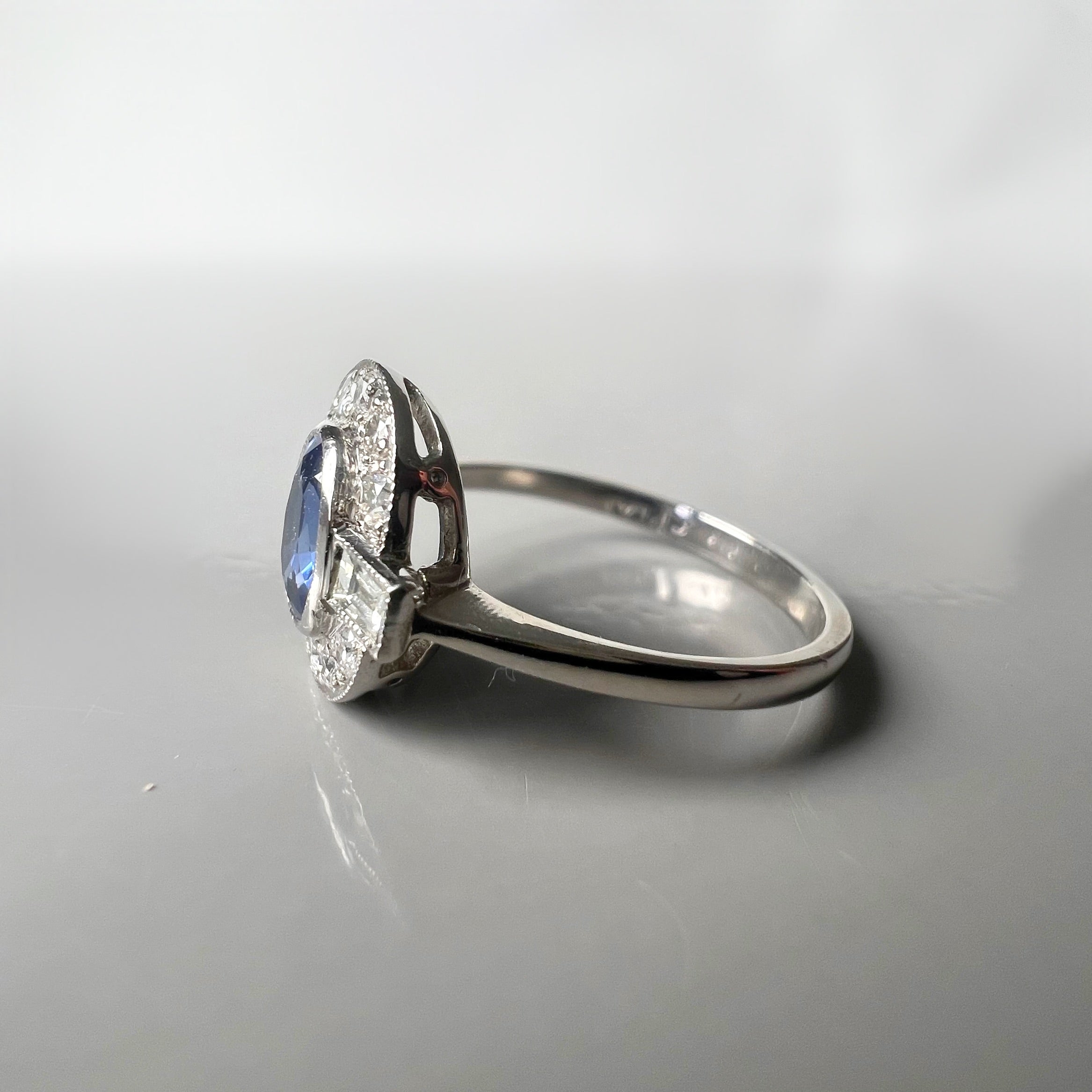 Sapphire and Diamond Art Deco Style Ring