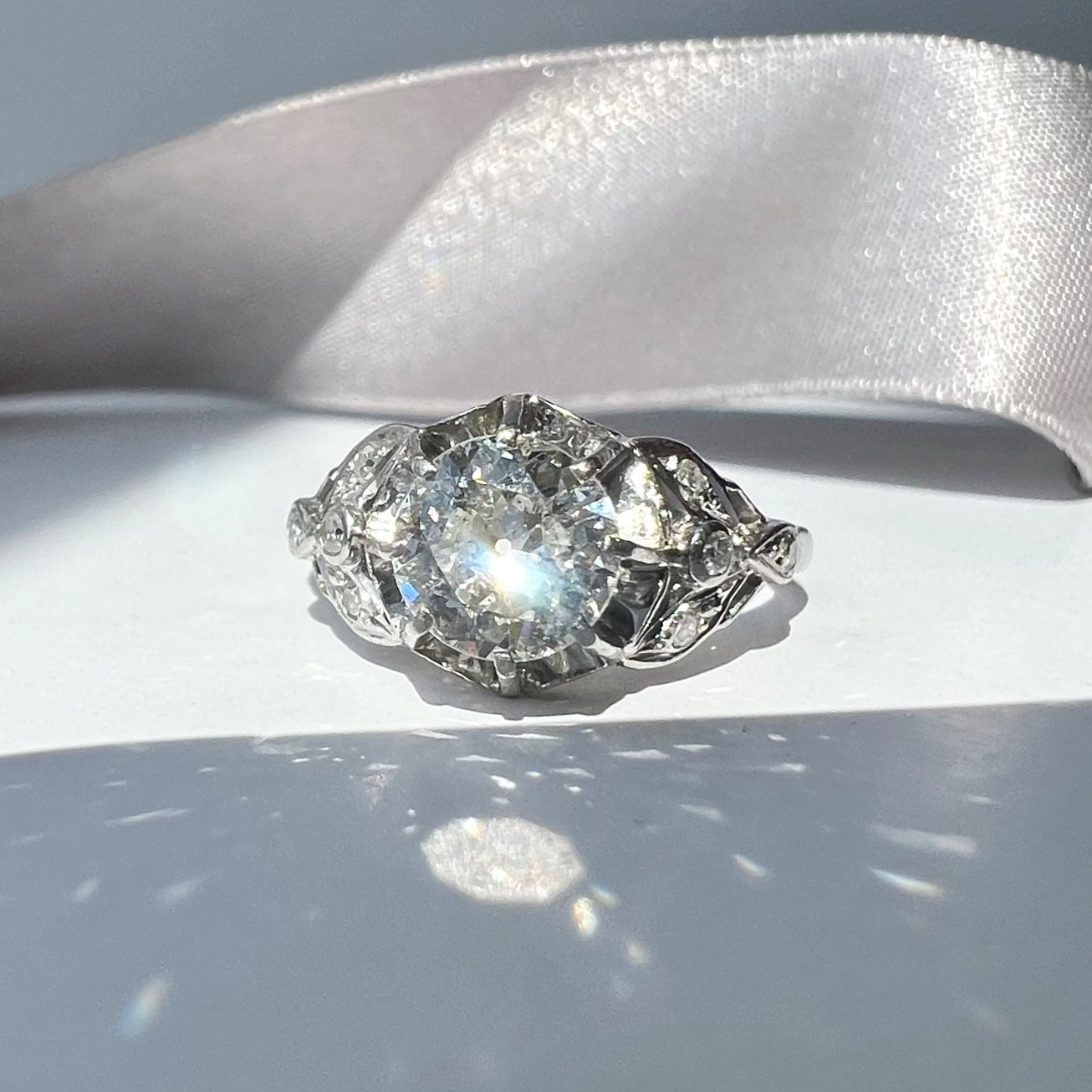 Vintage 1940s 0.90ct Diamond Solitaire Ring