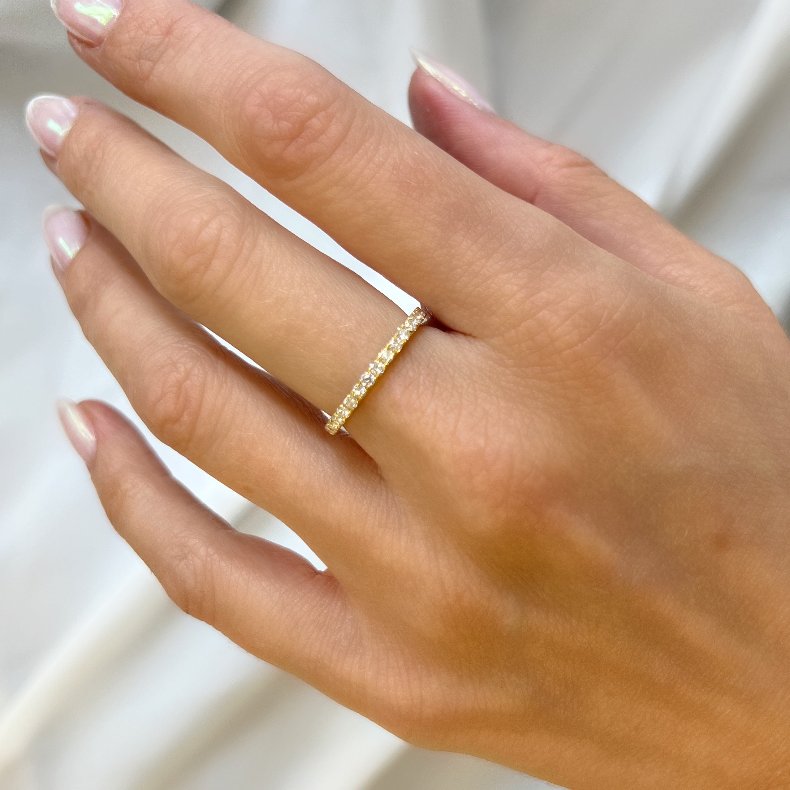 0.40ct Diamond Yellow Gold Half Eternity Ring