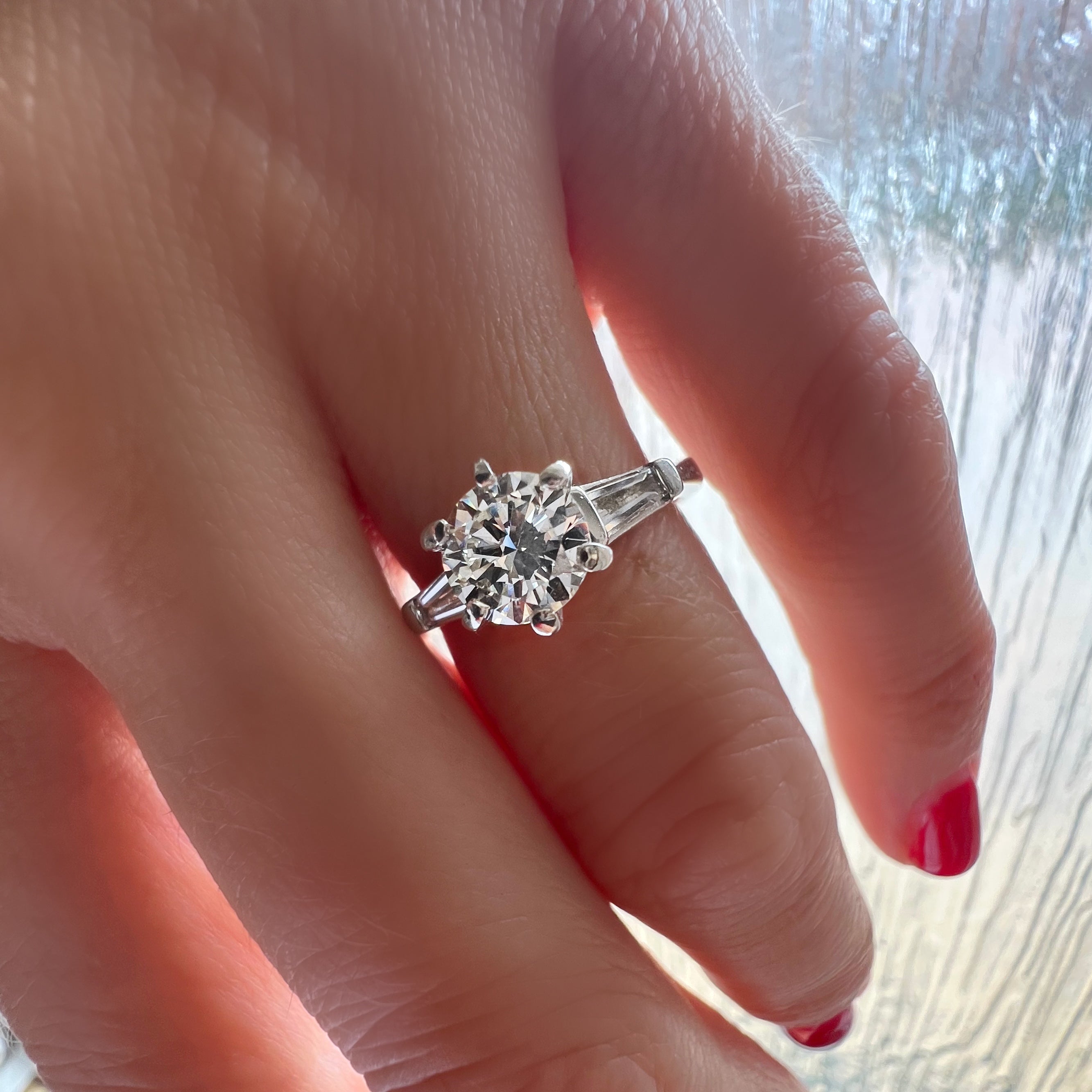 1.00ct Diamond Platinum Solitaire Ring