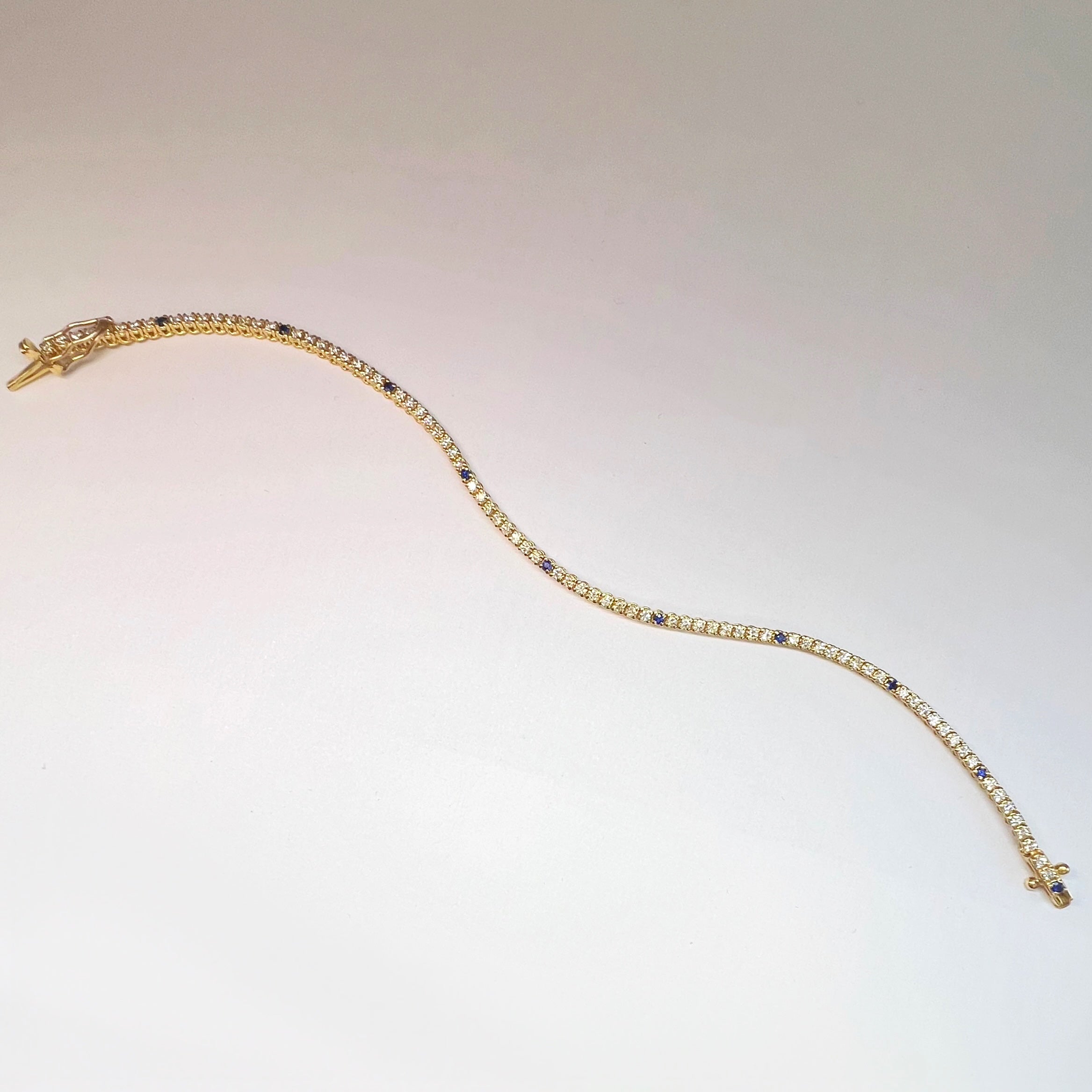 Diamond and Sapphire Tennis Bracelet