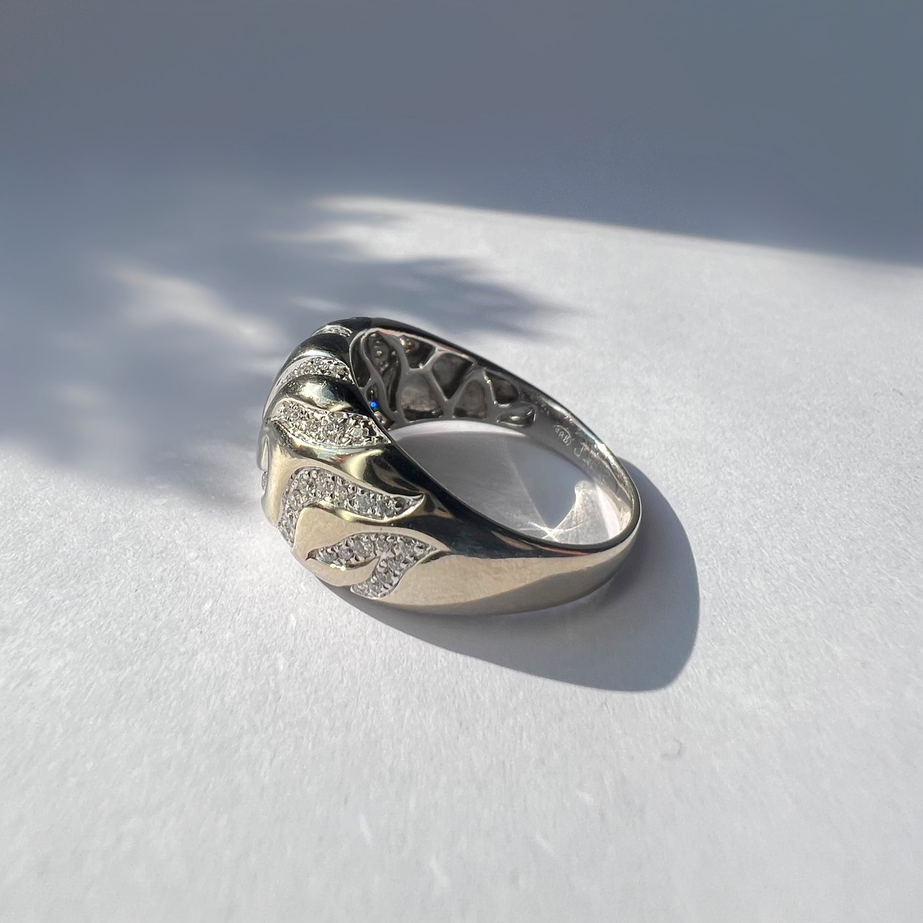White Gold 0.70ct Diamond Bombe Ring