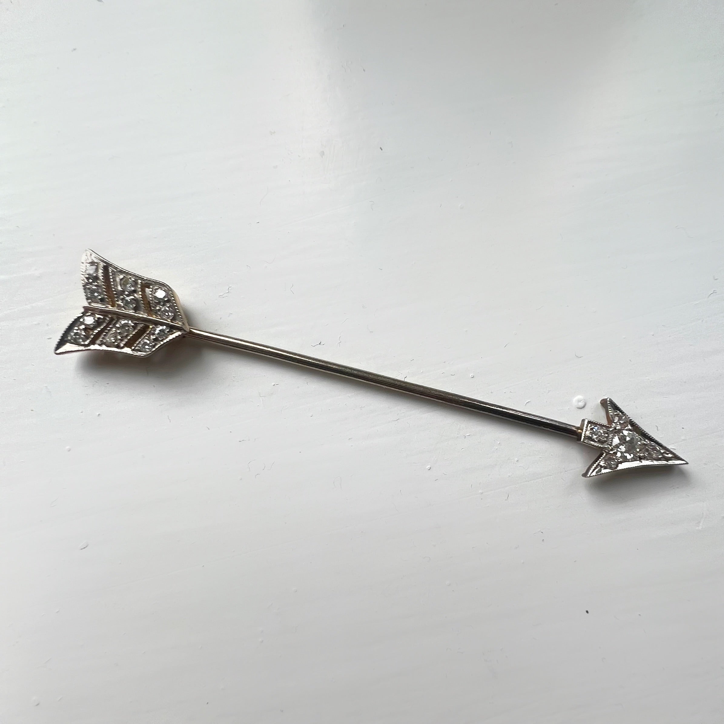 Antique Diamond Arrow Jabot Pin; Necklace Conversion