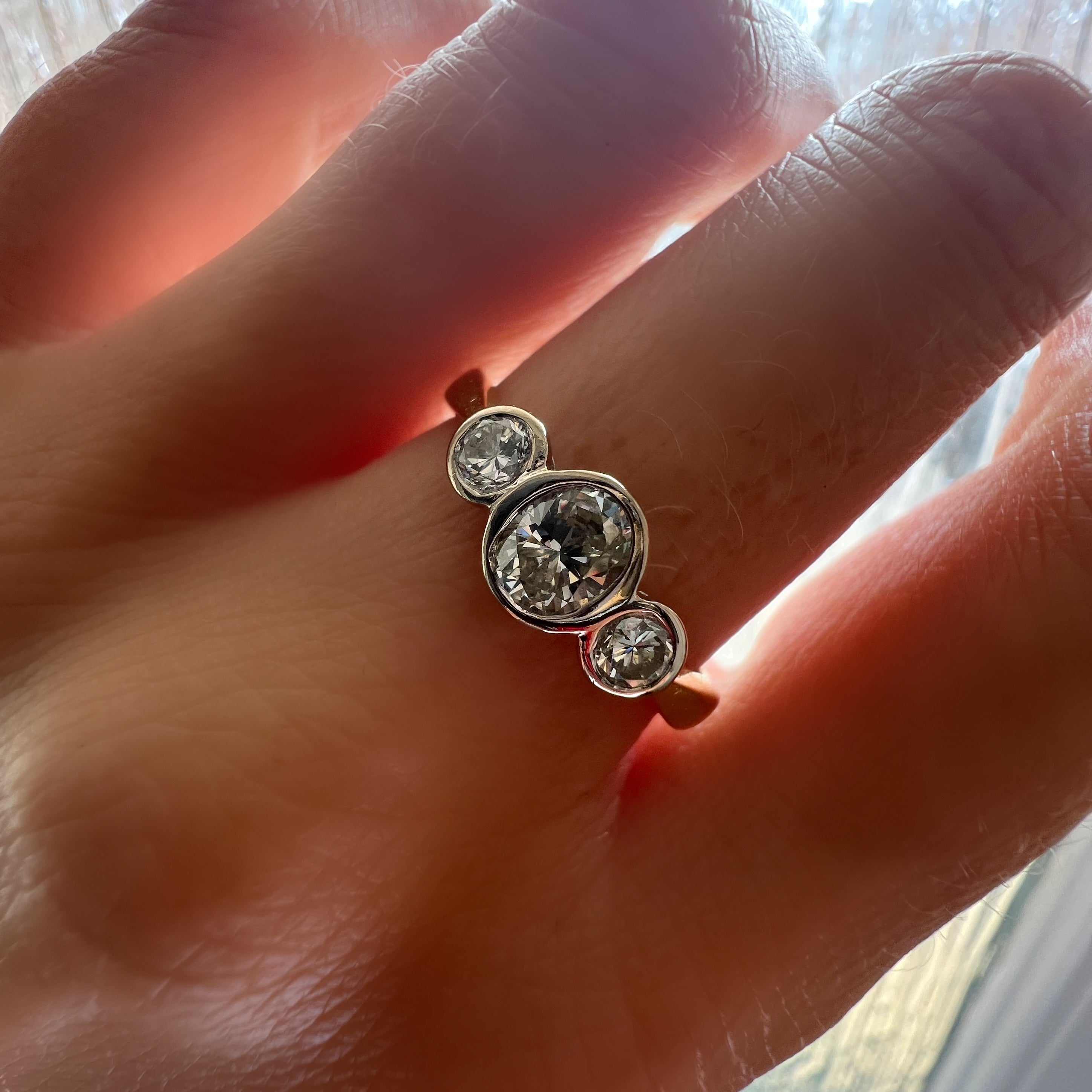 Vintage 3 Stone Diamond Ring