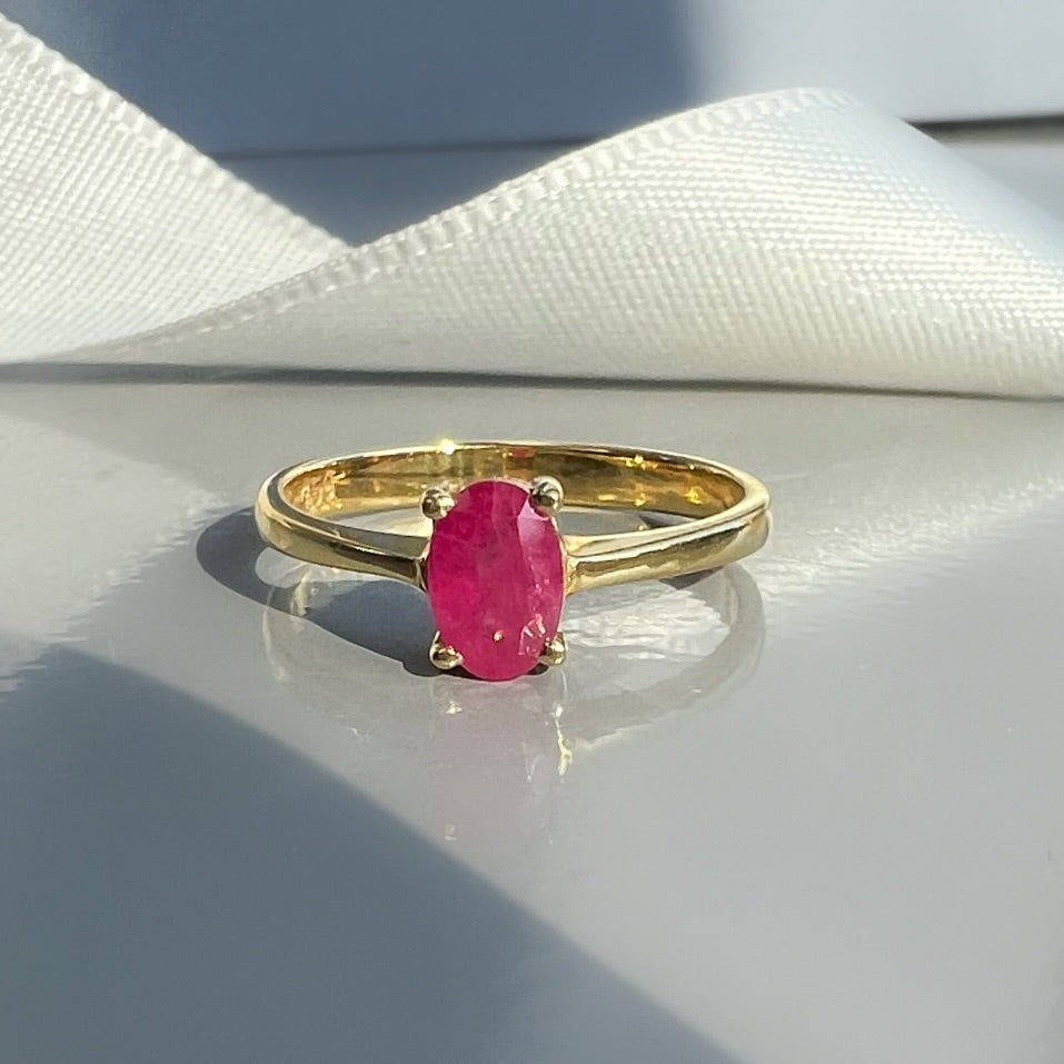 Dainty Ruby Solitaire Ring