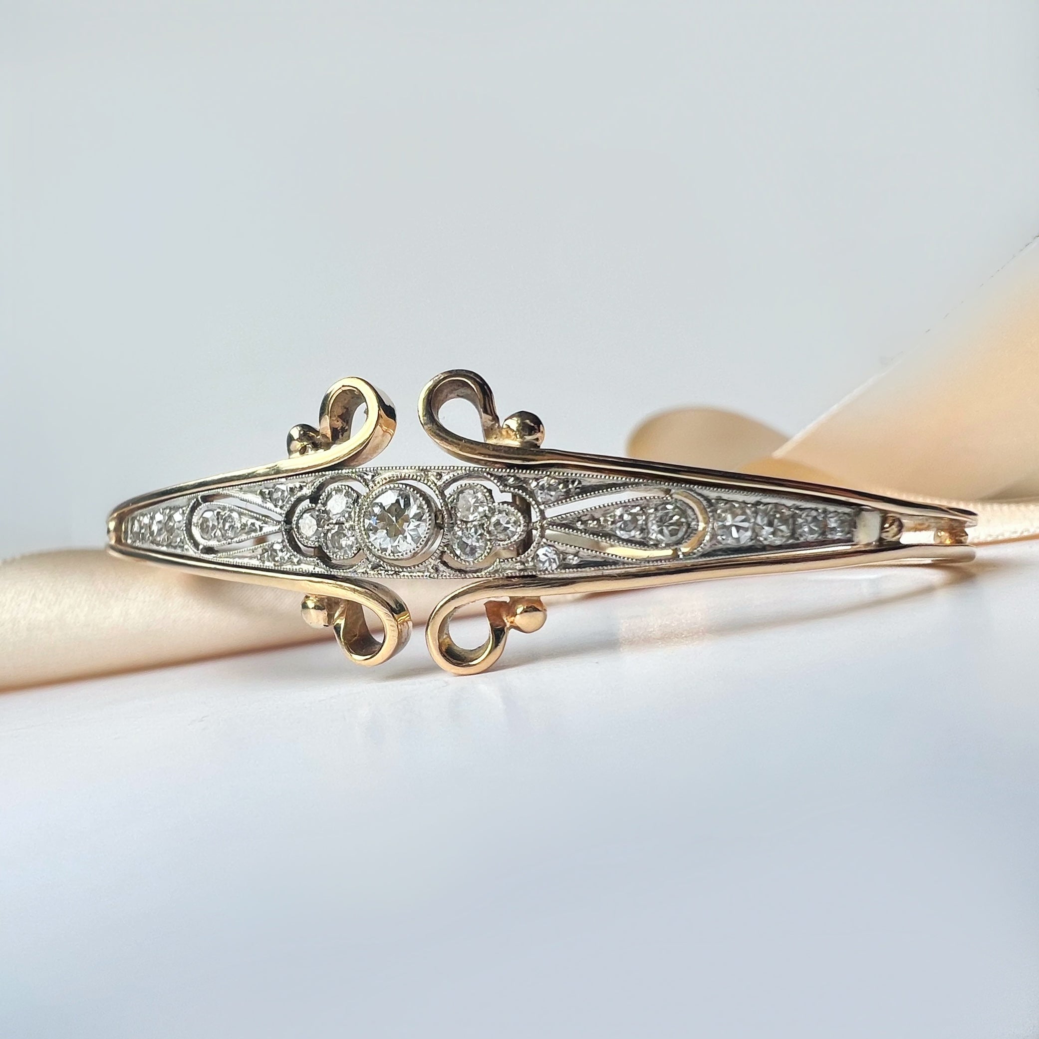 Antique Gold and Diamond Bangle