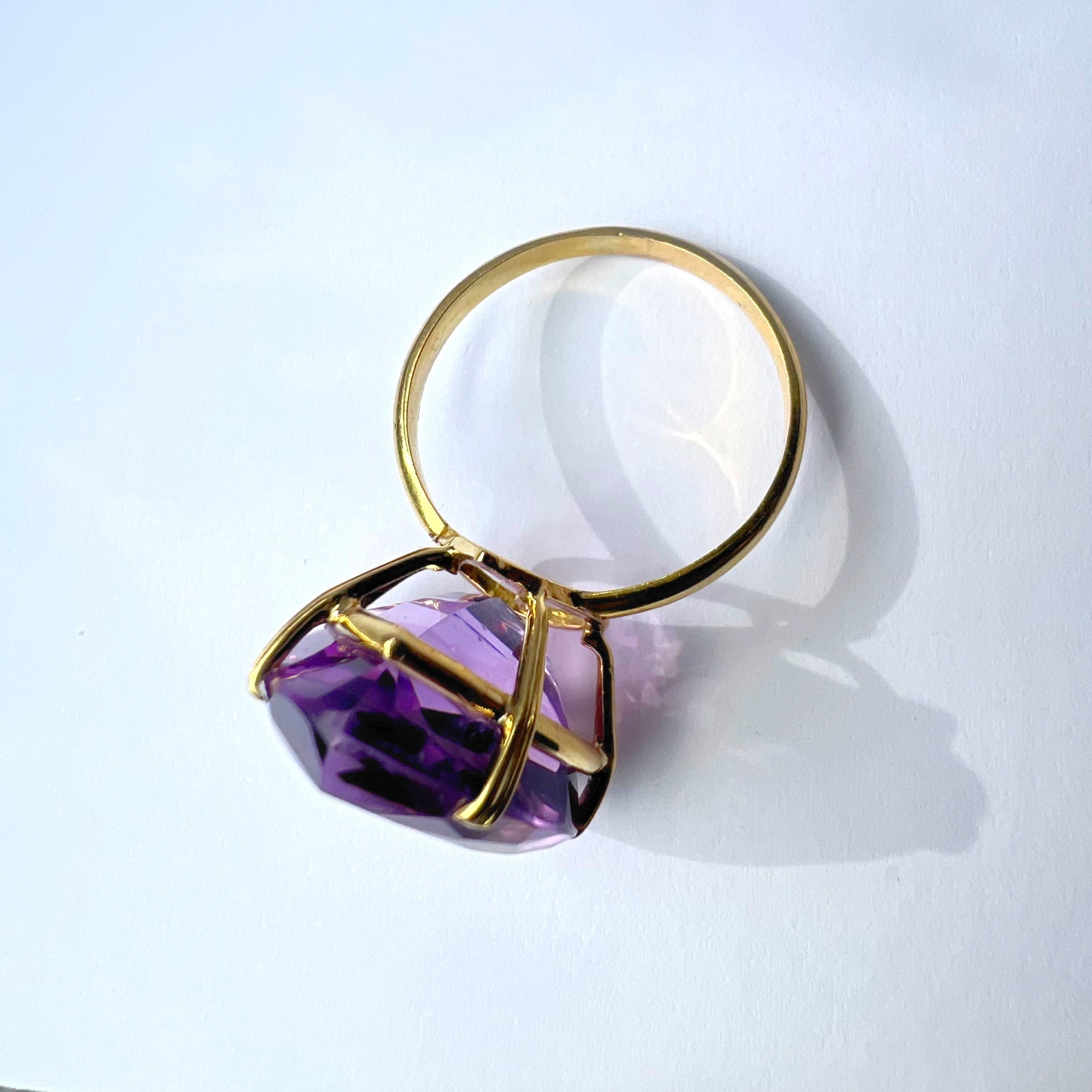 Large Vintage Amethyst Dress Ring